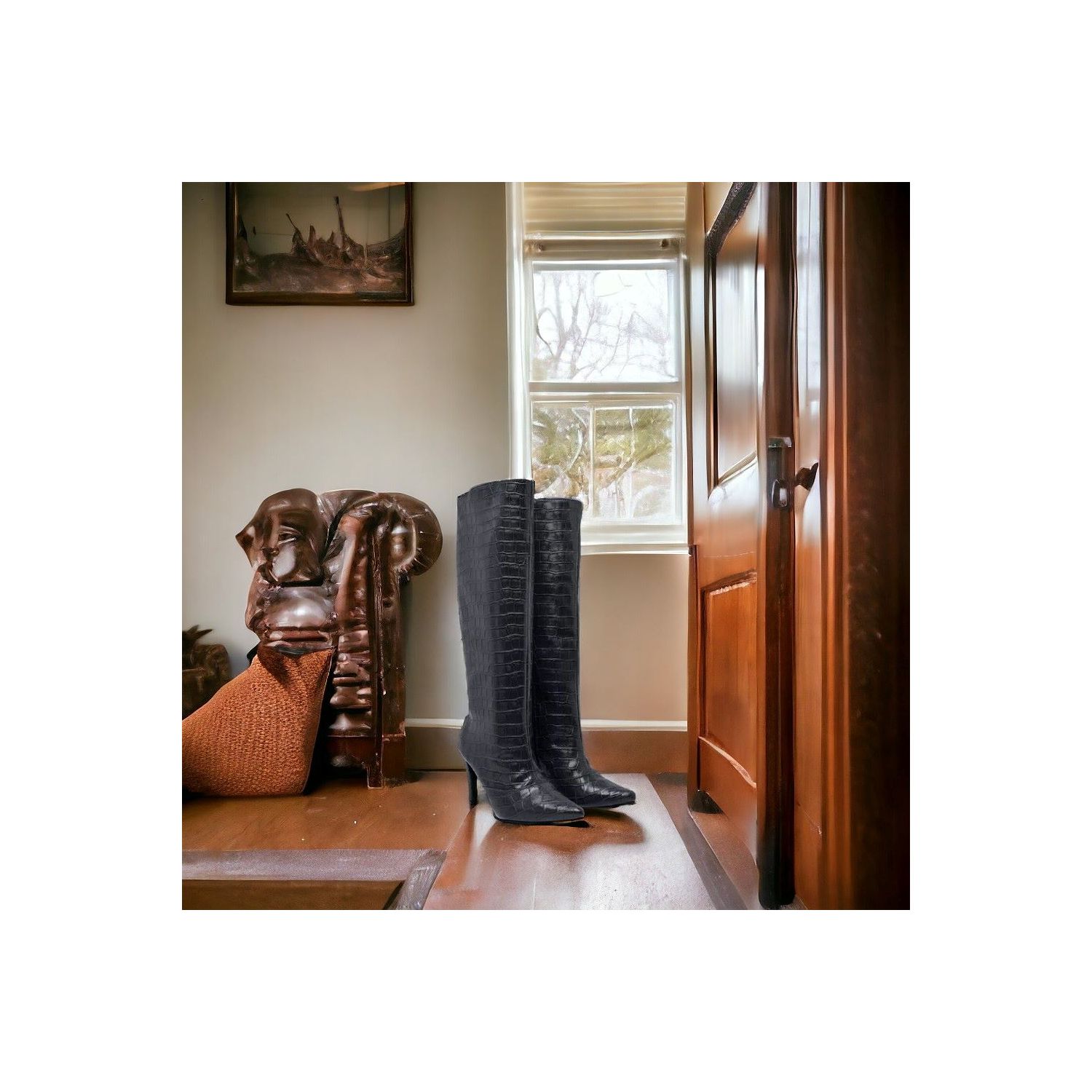 Bota Damers Feminina De Cano Longo Salto Fino
