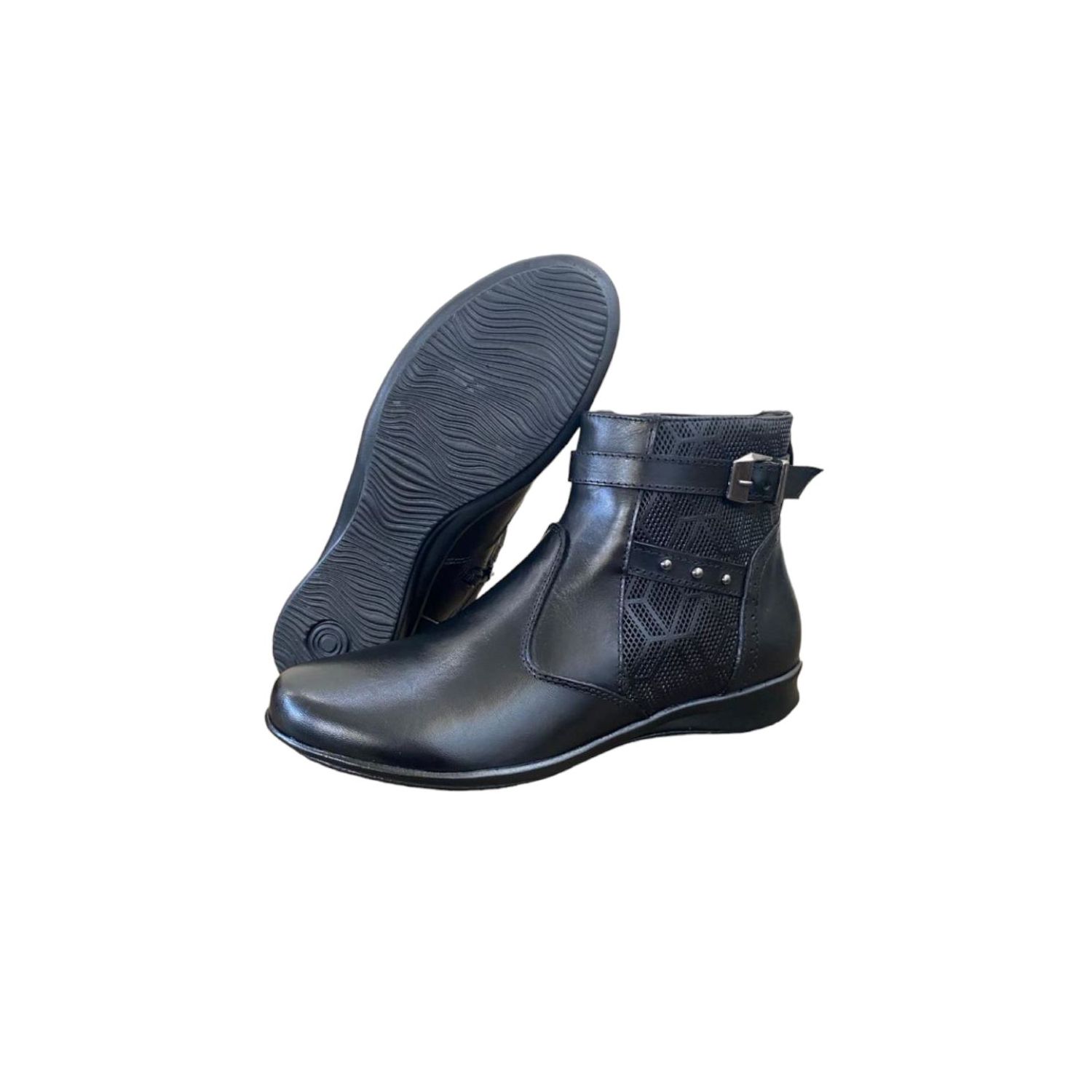 Bota Damers Feminina Cano Curto Impressão 3D Faixa Preto