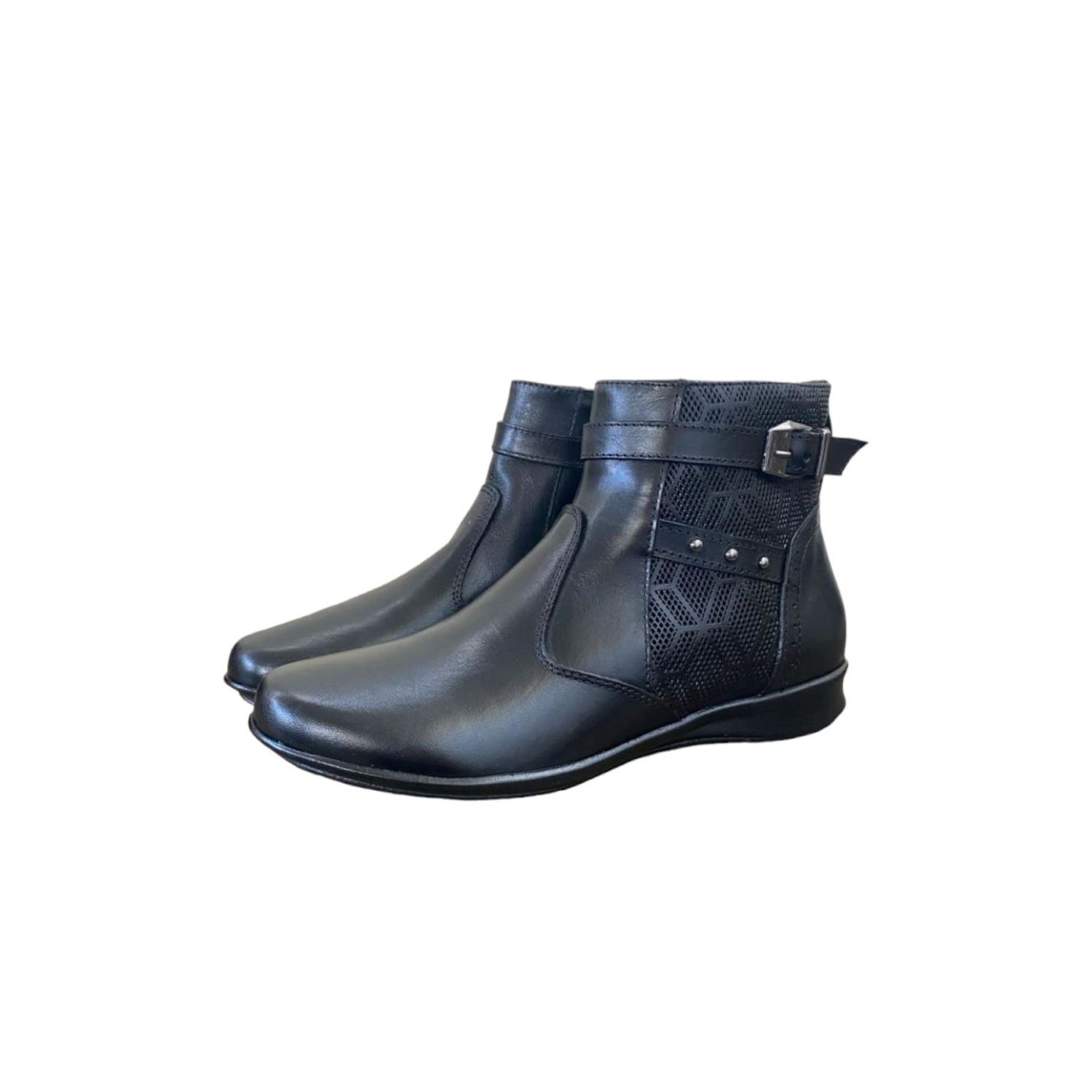 Bota Damers Feminina Cano Curto Impressão 3D Faixa Preto