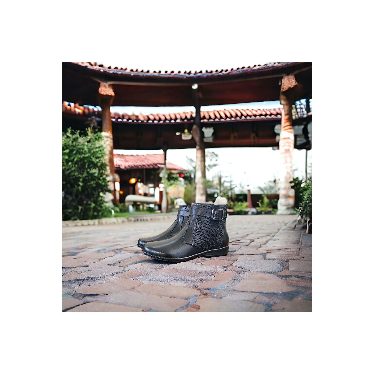 Bota Damers Feminina Cano Curto Impressão 3D Preto
