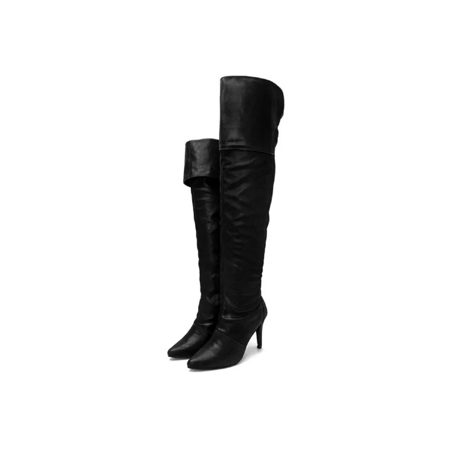 Bota Damers Feminina De Cano Alto Acima Do Joelho Salto Fino Nobucado