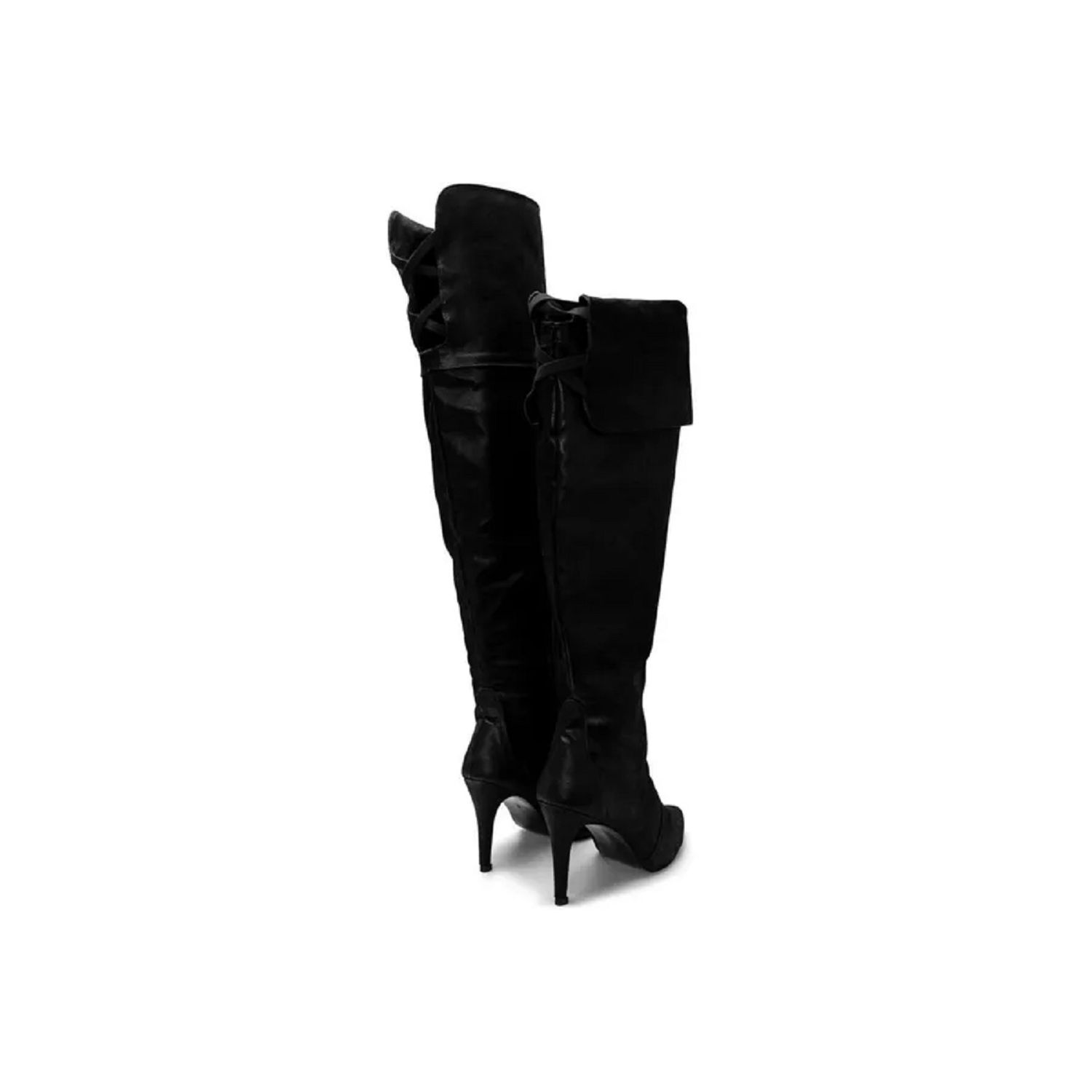 Bota Damers Feminina De Cano Alto Acima Do Joelho Salto Fino Nobucado