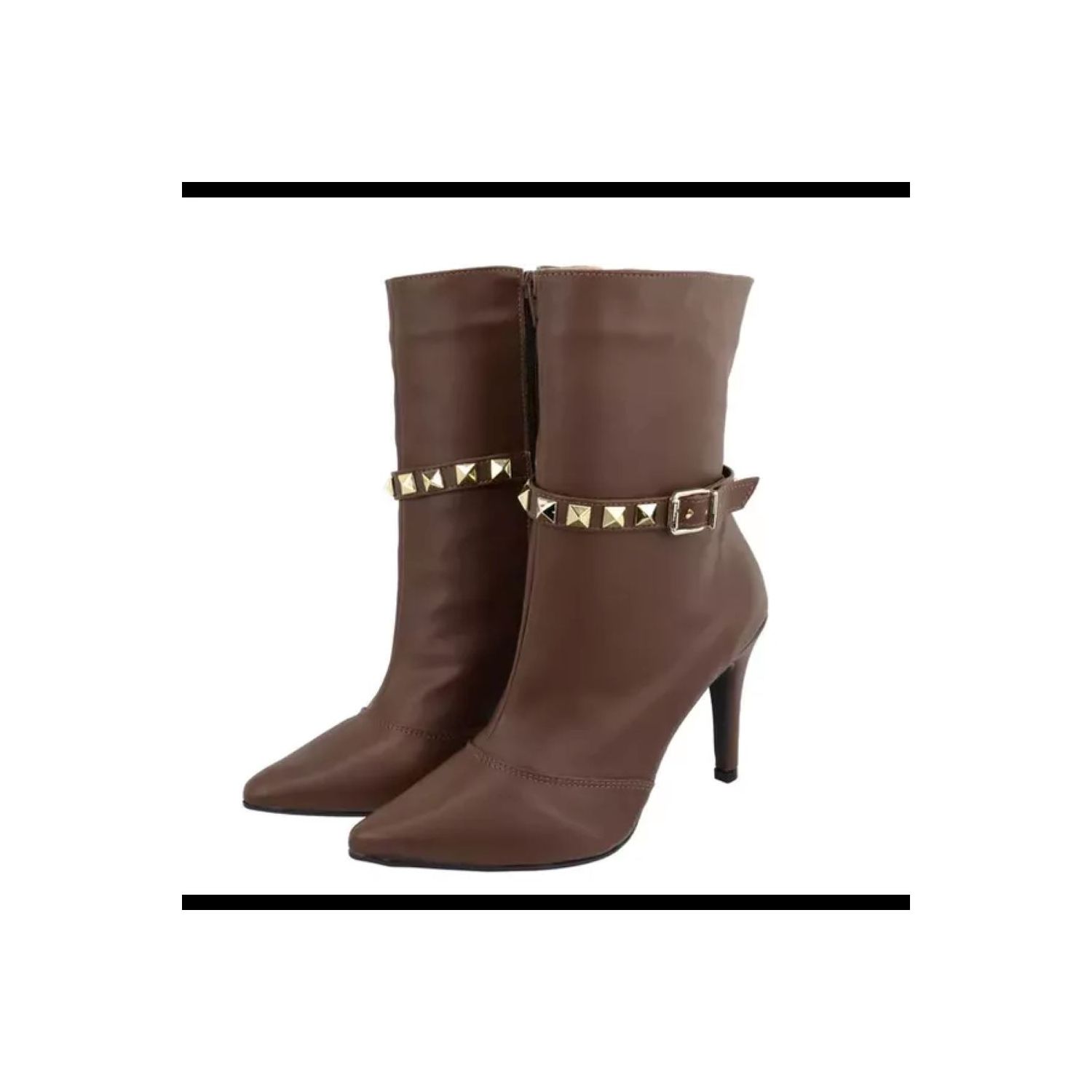 Bota Damers Feminino Cano Médio Salto Fino Cacau