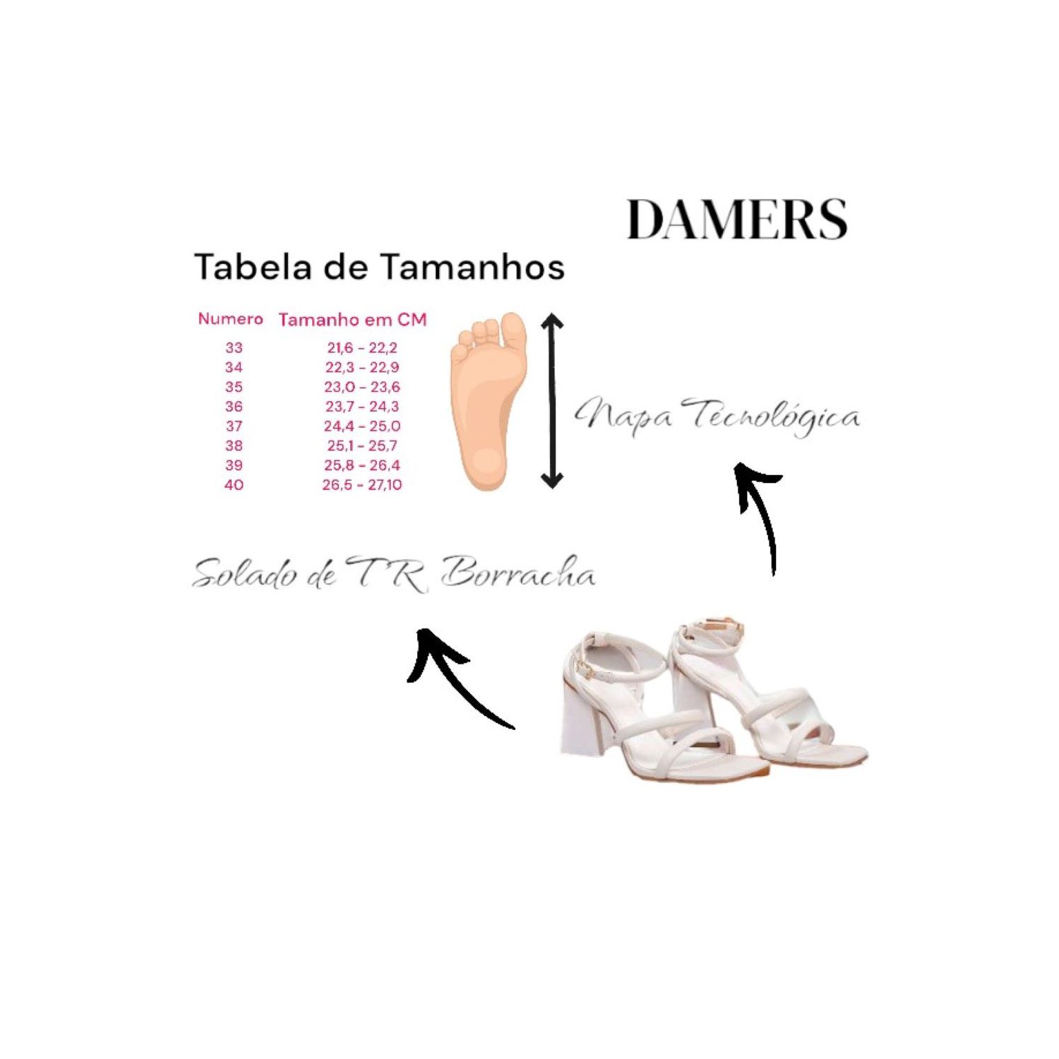 Sandalia Damers Feminina Salto Triangulo