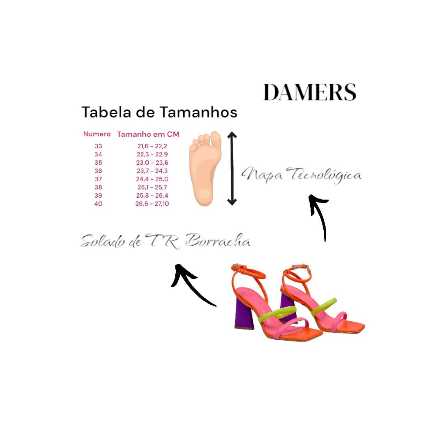 Sandalia Damers Feminina Salto Triangulo