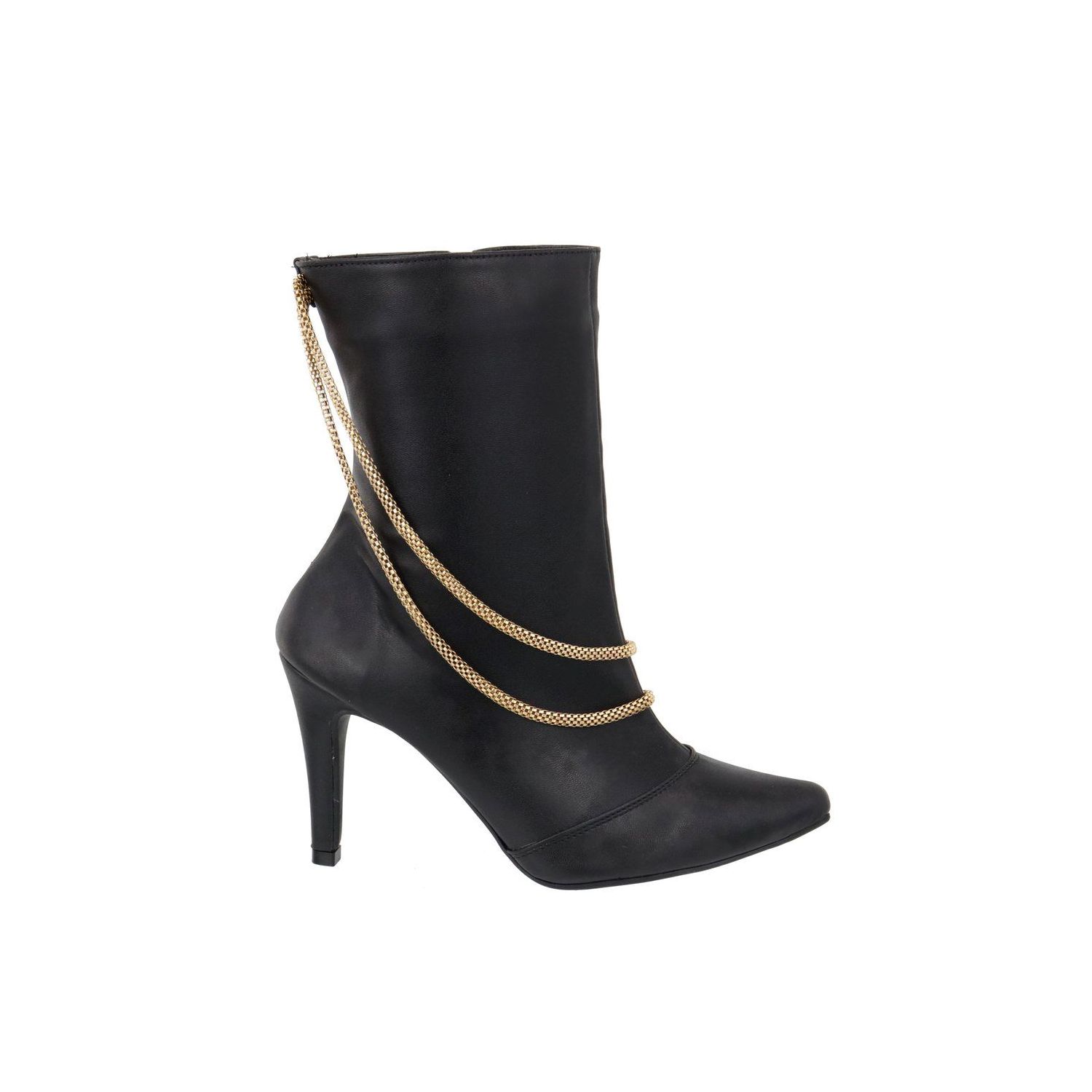 Bota Damers Feminina Salto e Bico Fino com Corrent... - DAMERS