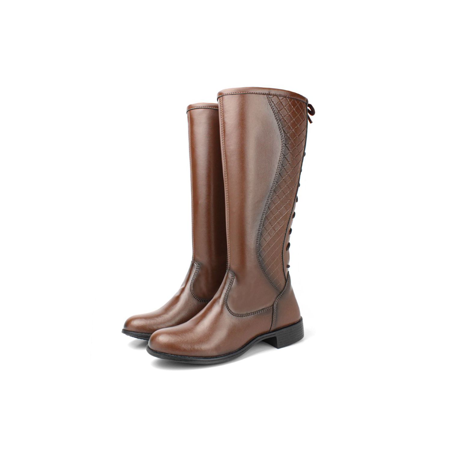 Bota Damers Cano Longo cordas Marrom