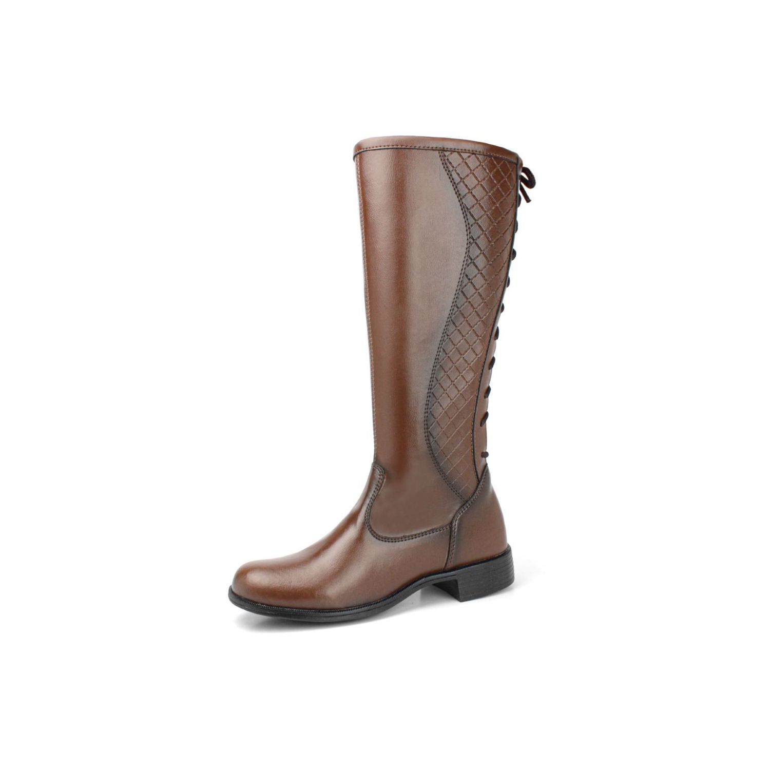 Bota Damers Cano Longo cordas Marrom