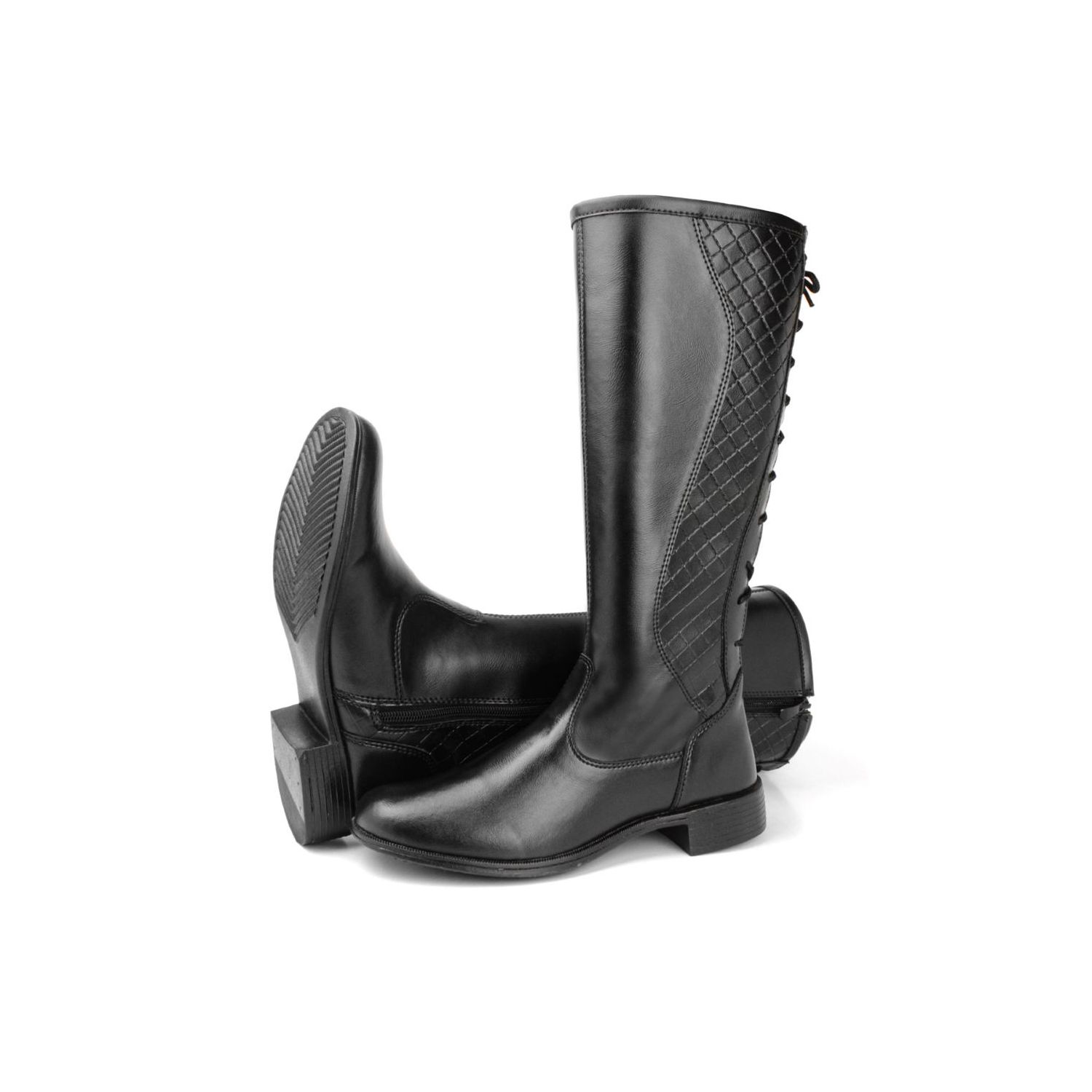 Bota Damers Cano Longo cordas Preto