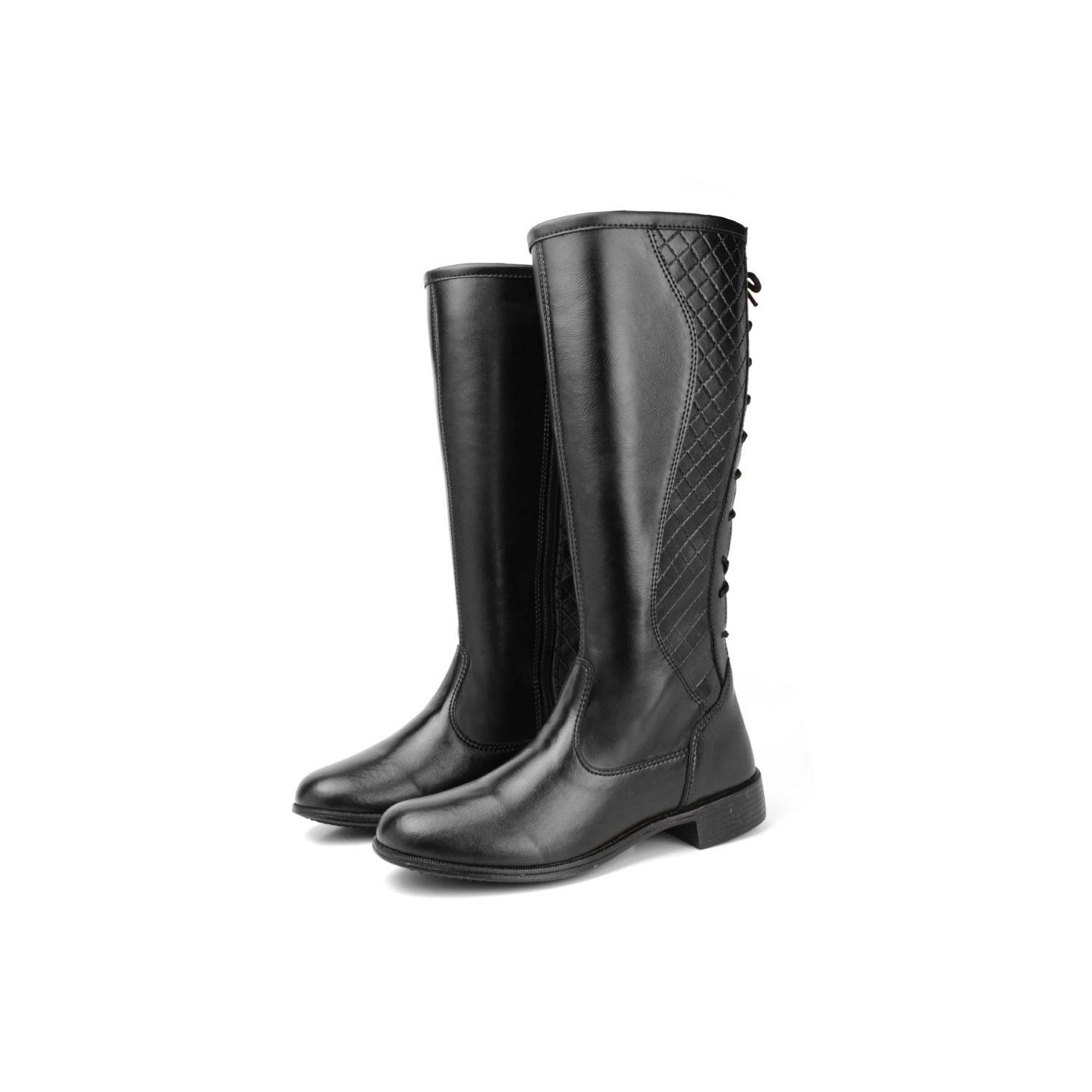 Bota Damers Cano Longo cordas Preto