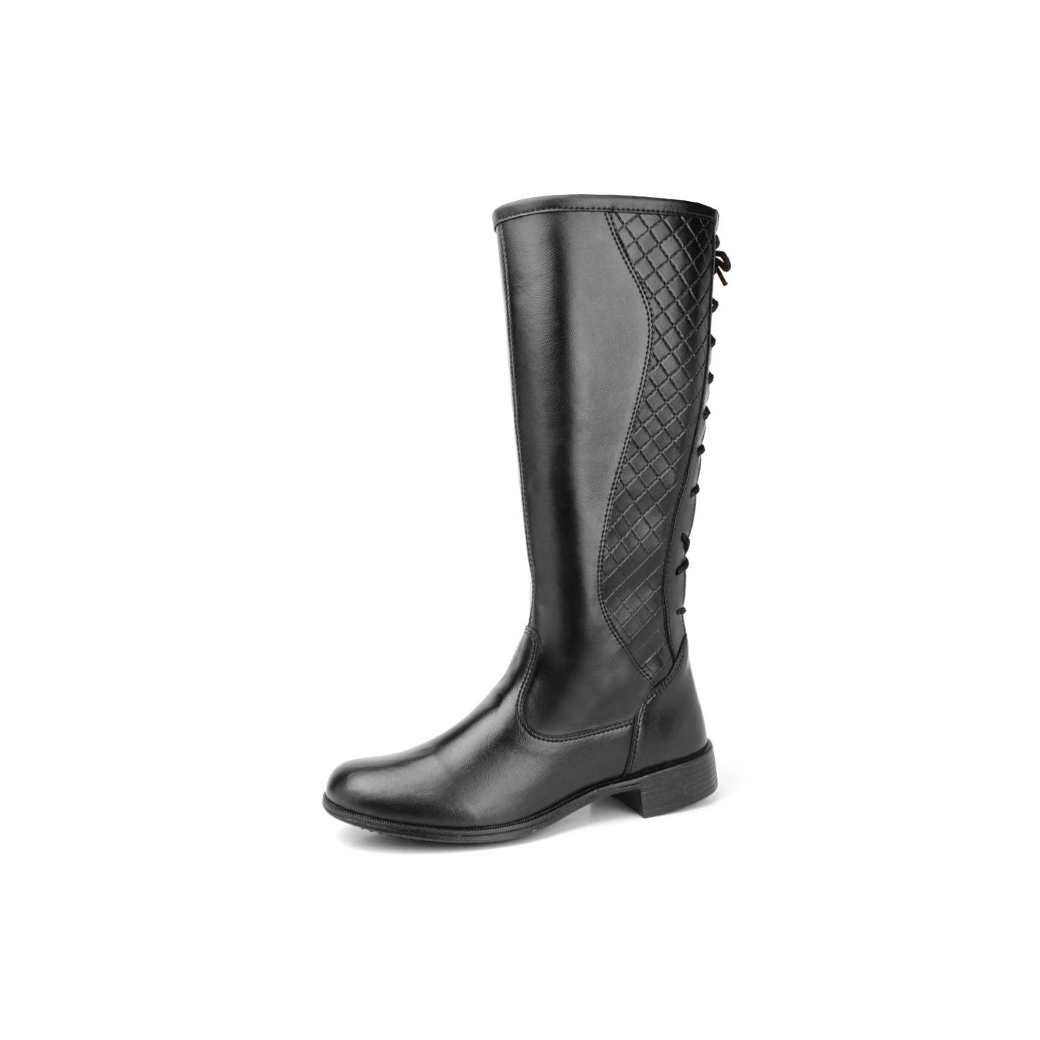 Bota Damers Cano Longo cordas Preto