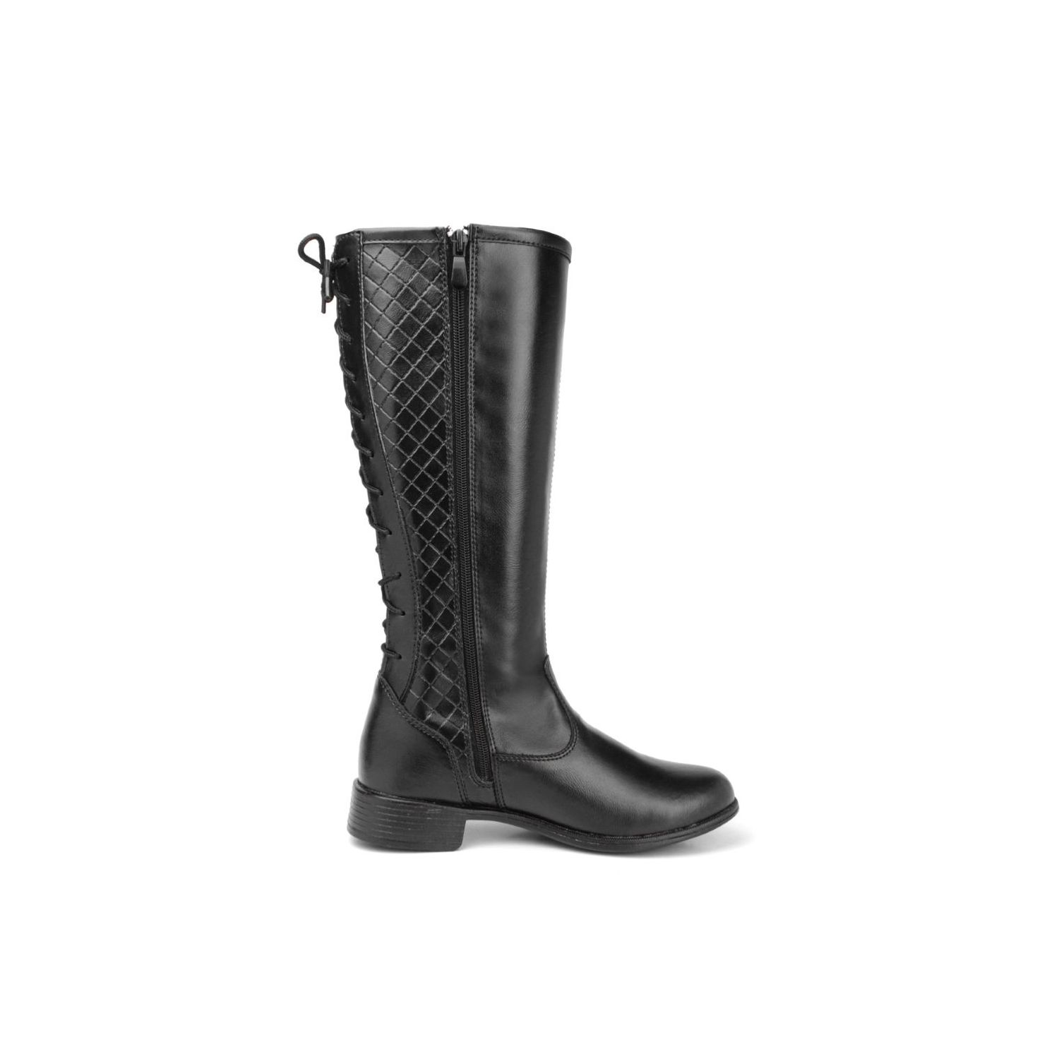 Bota Damers Cano Longo cordas Preto