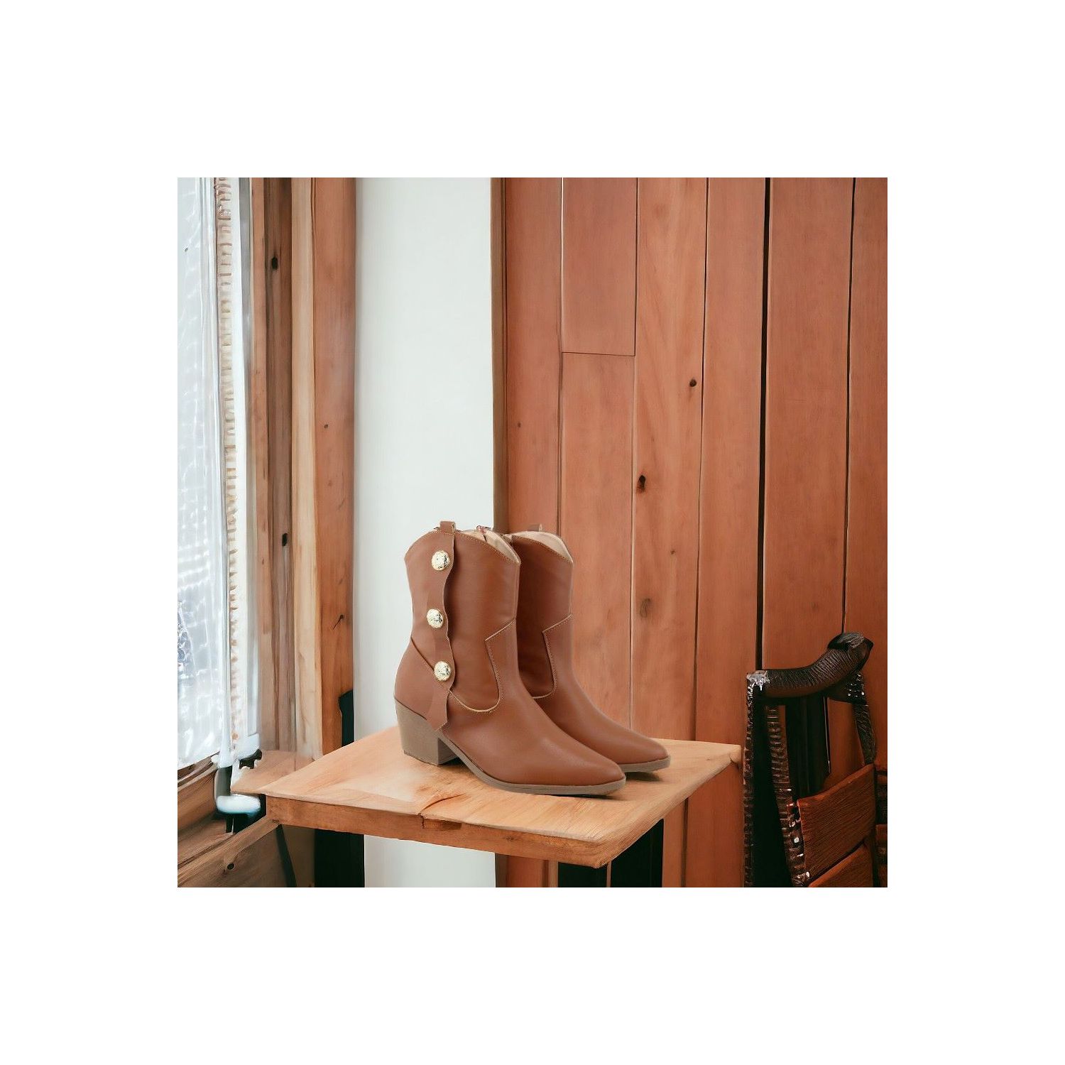 Bota Damers Feminina Western Boton Lateral