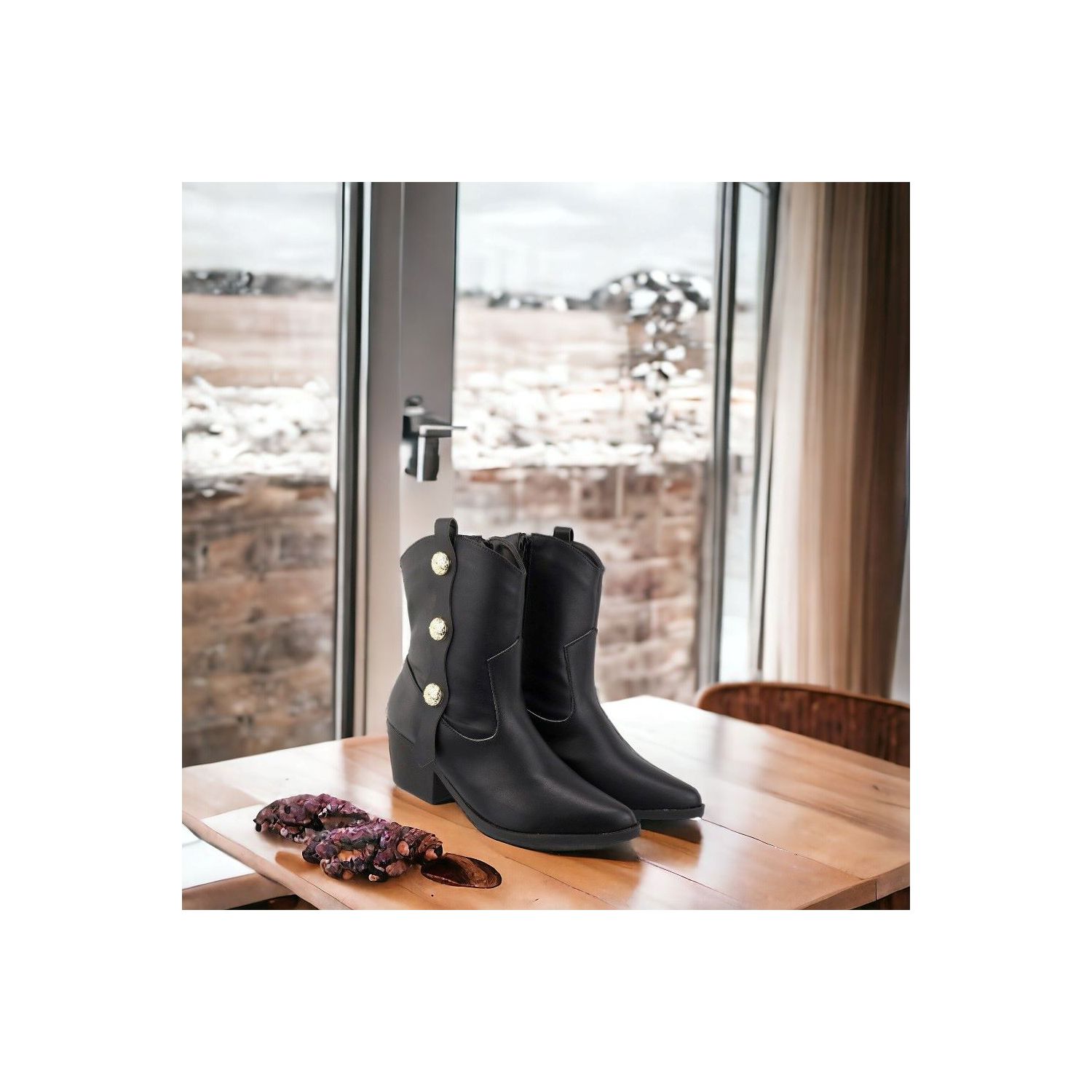 Bota Damers Feminina Western Boton Lateral