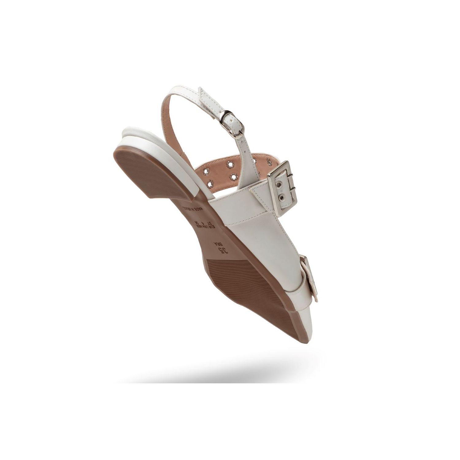 Sapatilha Bico Fino Slingback Damers Branco