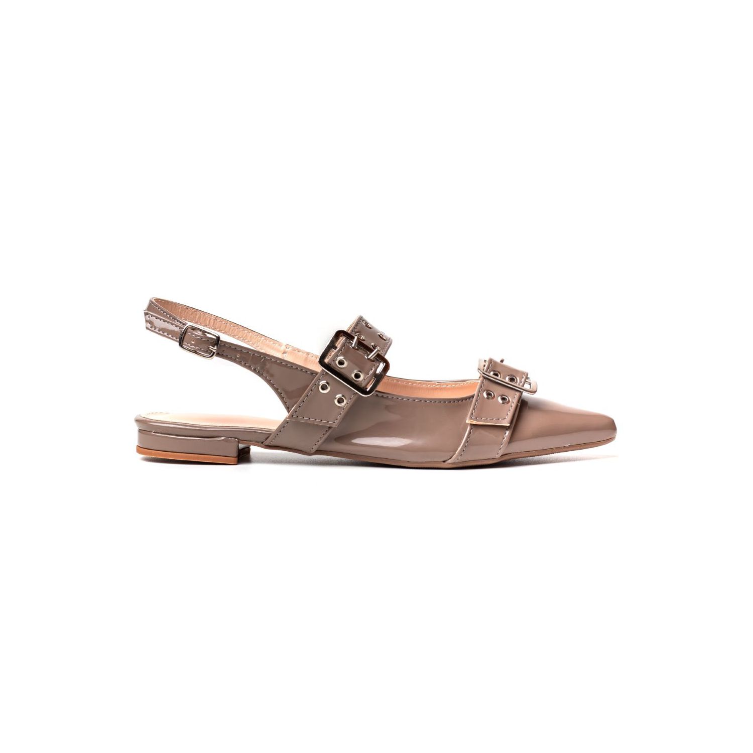 Sapatilha Bico Fino Slingback Damers Nude - DAMERS