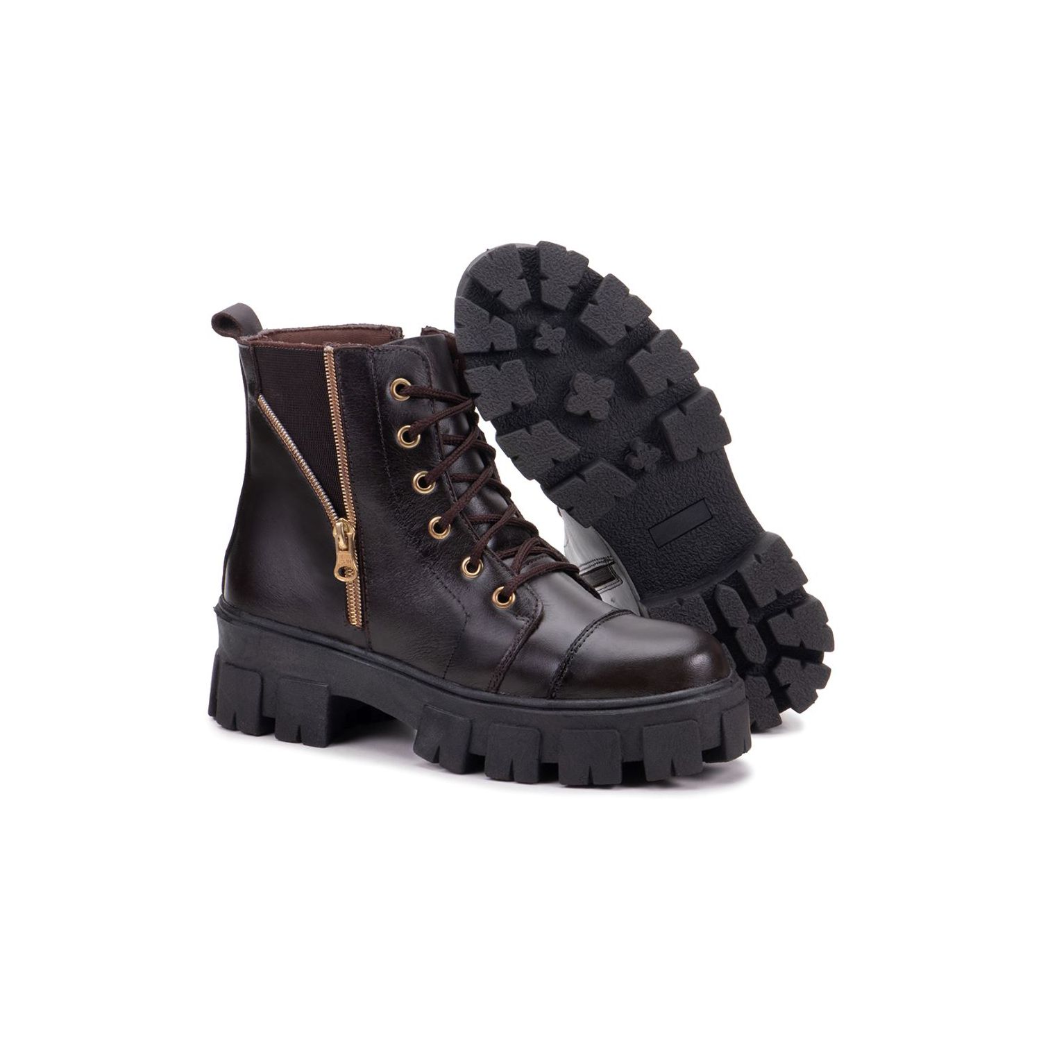 Bota Damers Feminina de Couro Legítimo Cano Curto