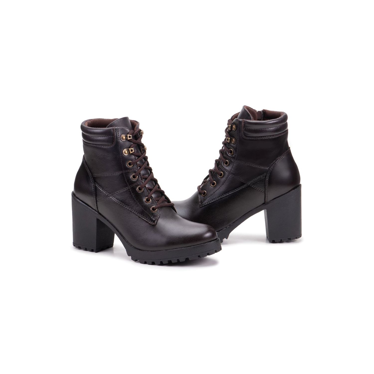 Bota Damers Feminina de Couro Legítimo Cano Baixo 