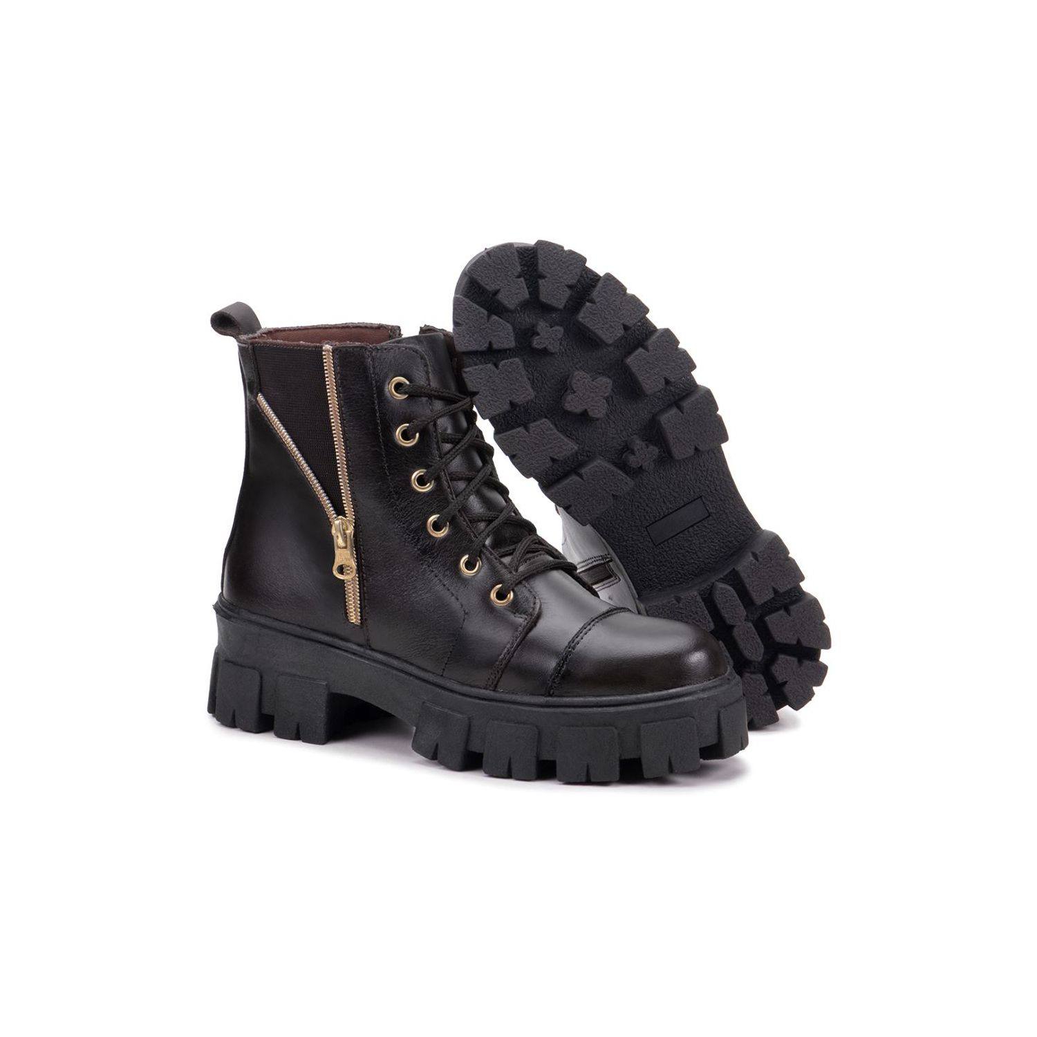 Bota Damers Feminina de Couro Legítimo Cano Curto