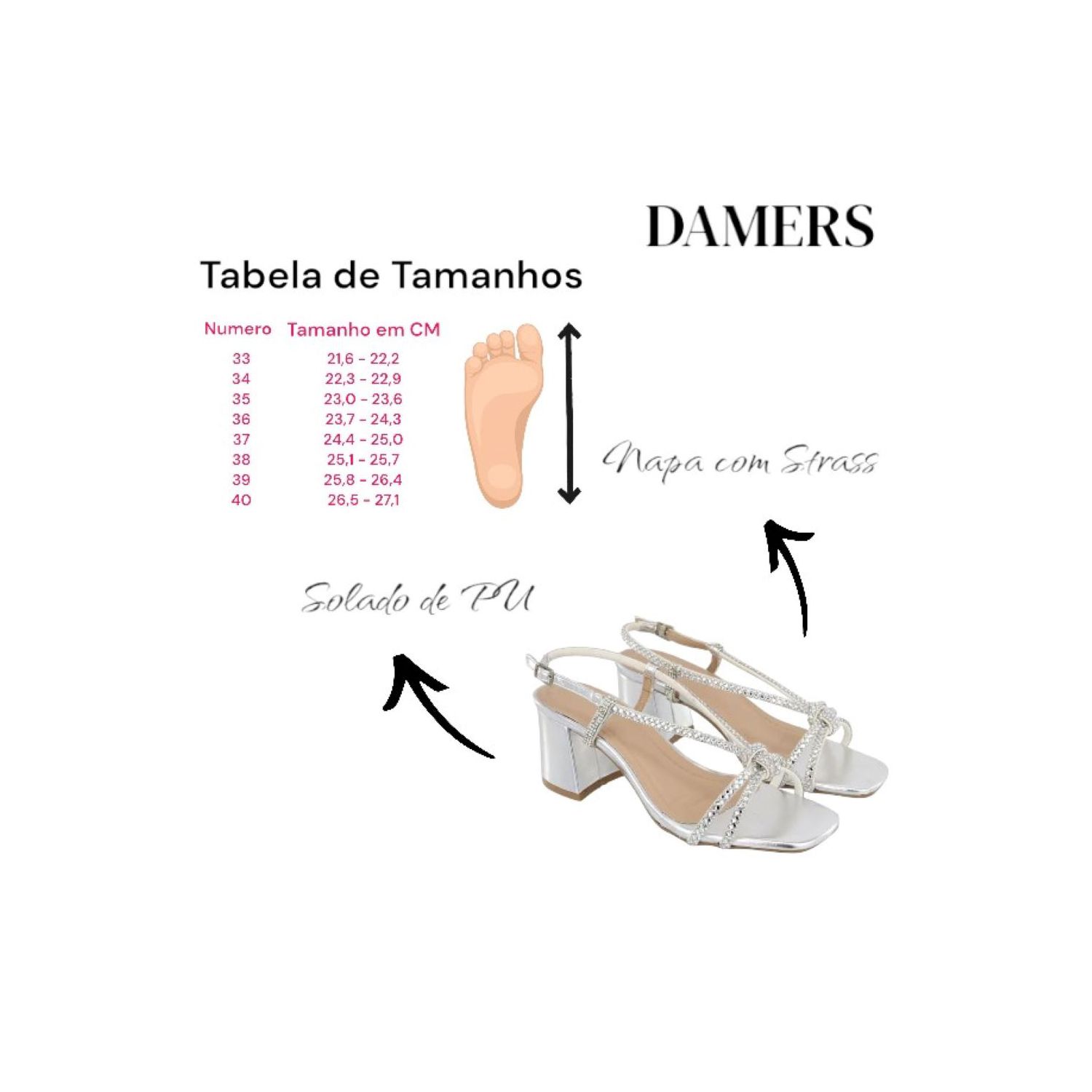 Sandália Damers Feminina Strass