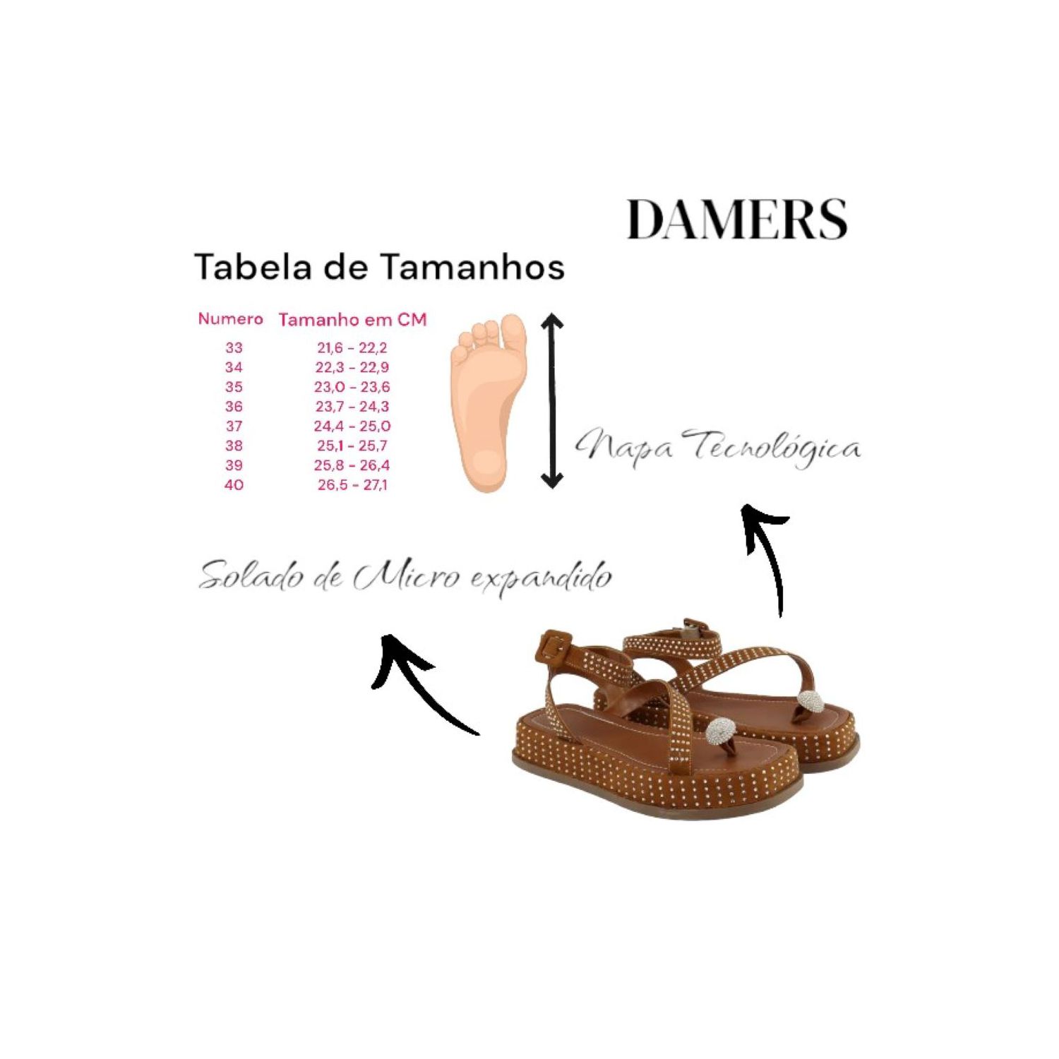 Sandália Damers Feminina Flat Plataforma Strass 