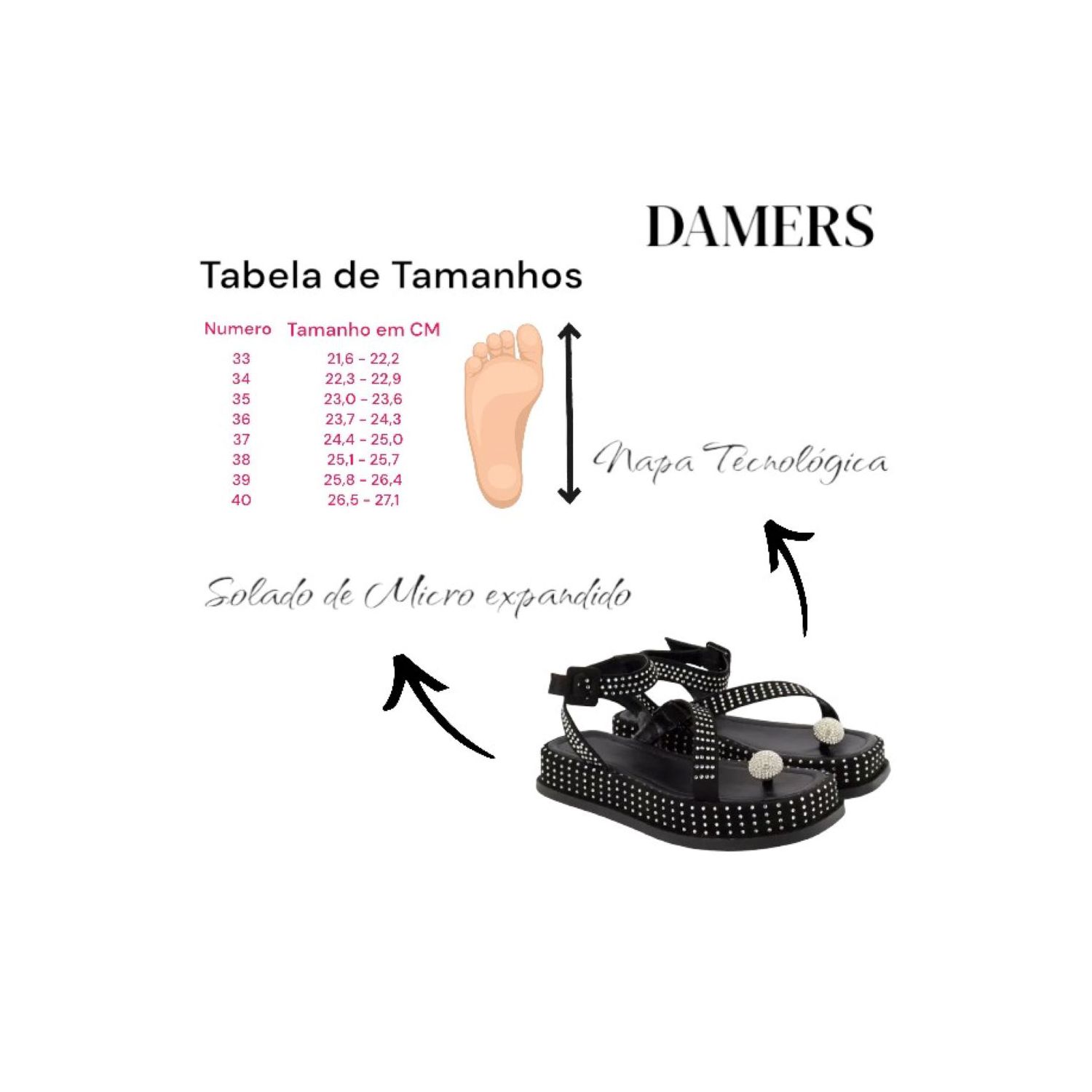 Sandália Damers Feminina Flat Plataforma Strass 