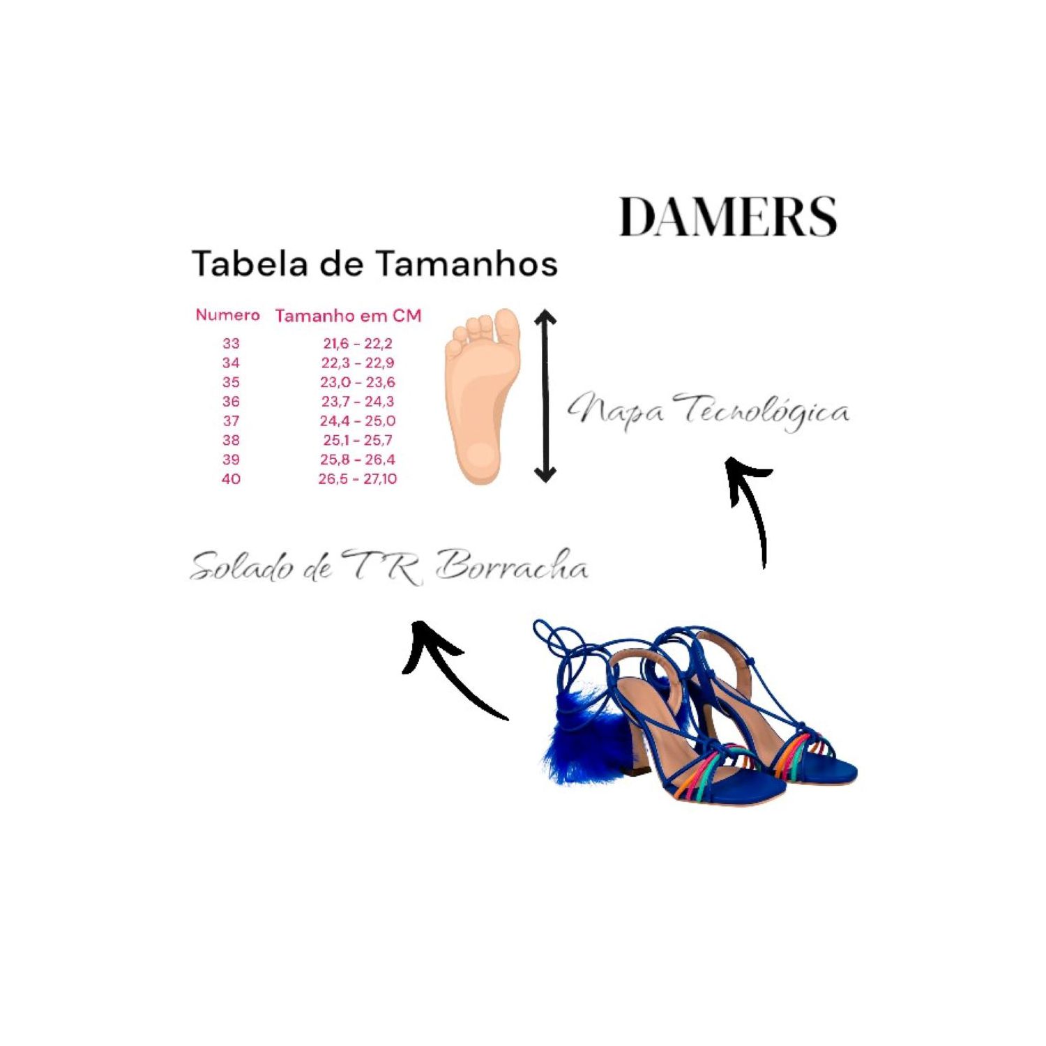 Sandalia Damers Feminina Salto TaÇa 