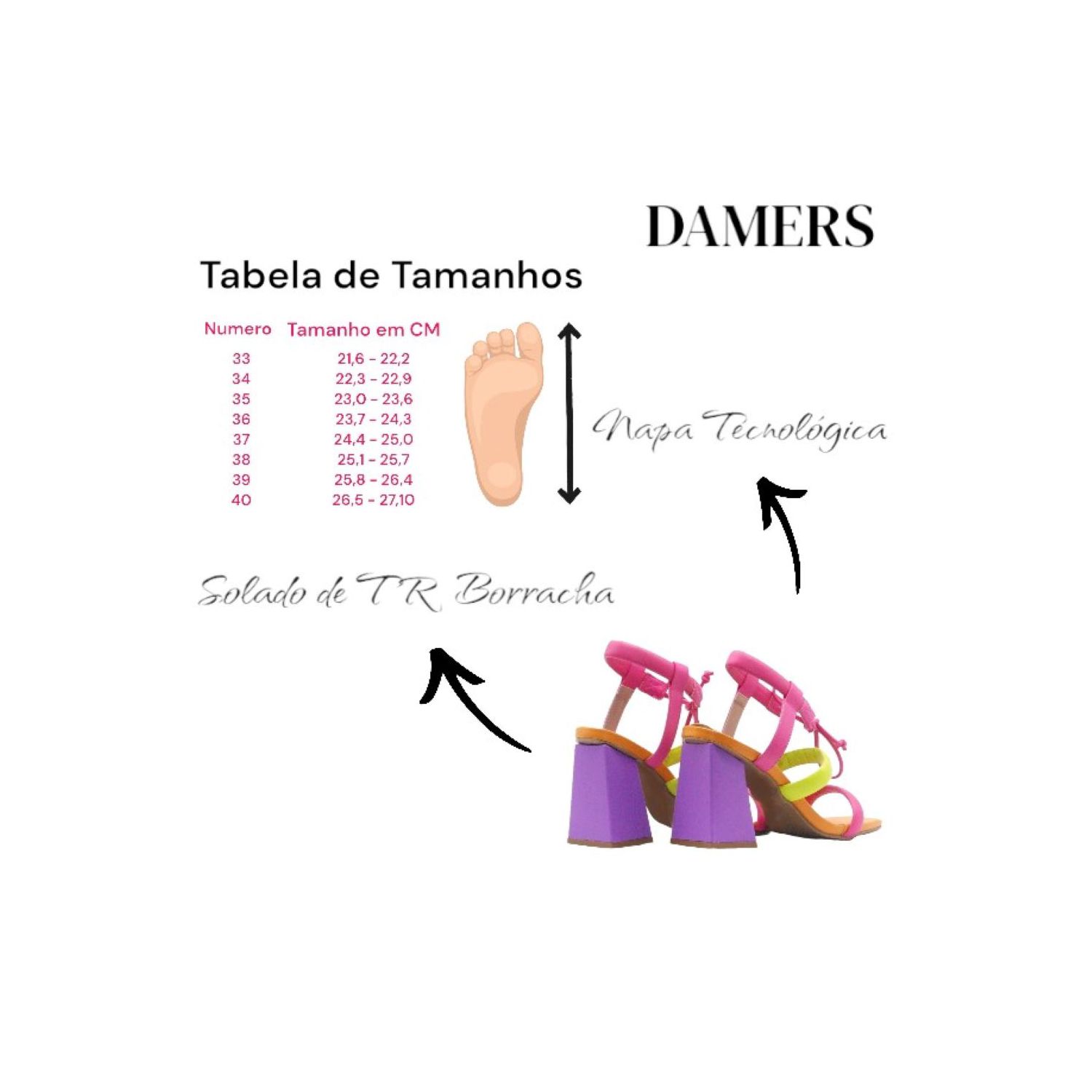 Sandália Damers Feminina Salto Bloco