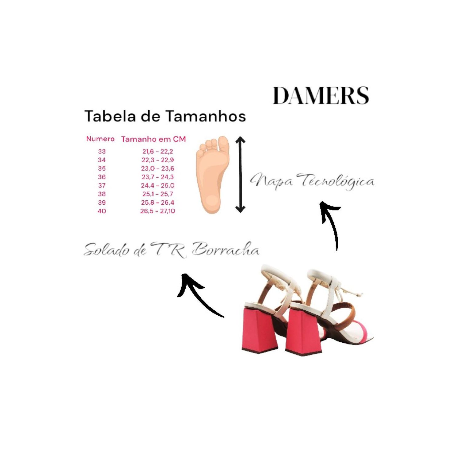 Sandália Damers Feminina Salto Bloco