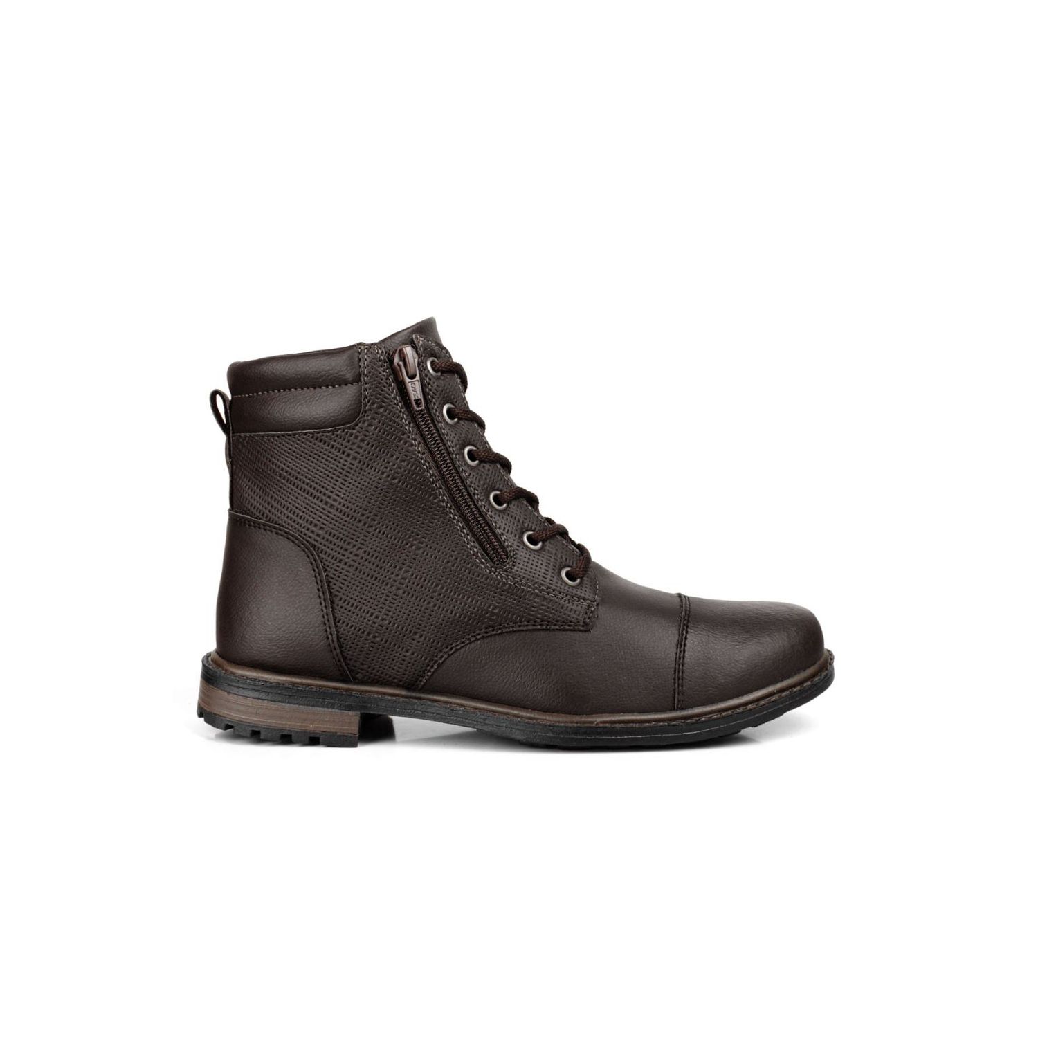 Coturno Damers Masculino Trama Zíper Lateral Marro... - DAMERS
