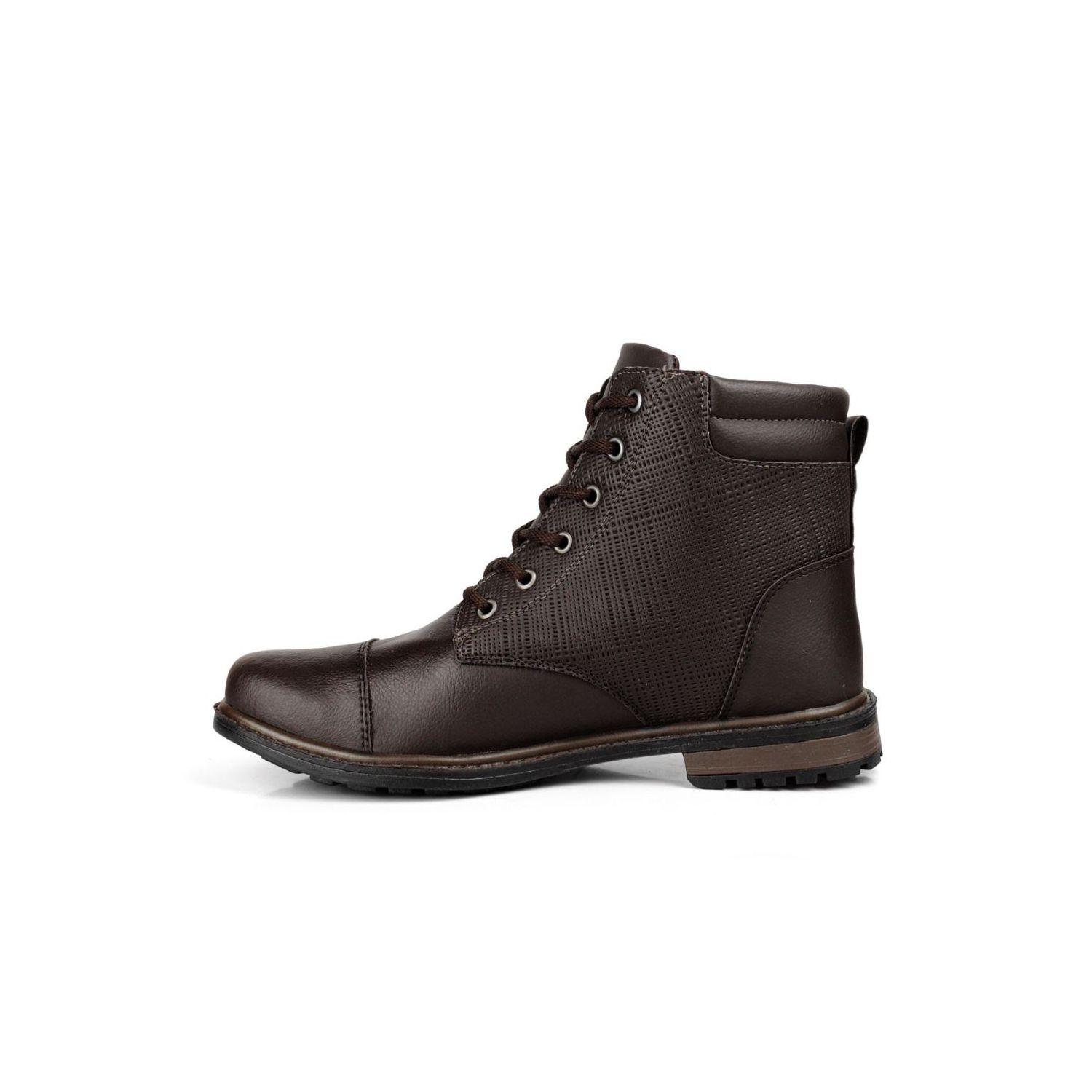 Coturno Damers Masculino Trama Zíper Lateral Marrom