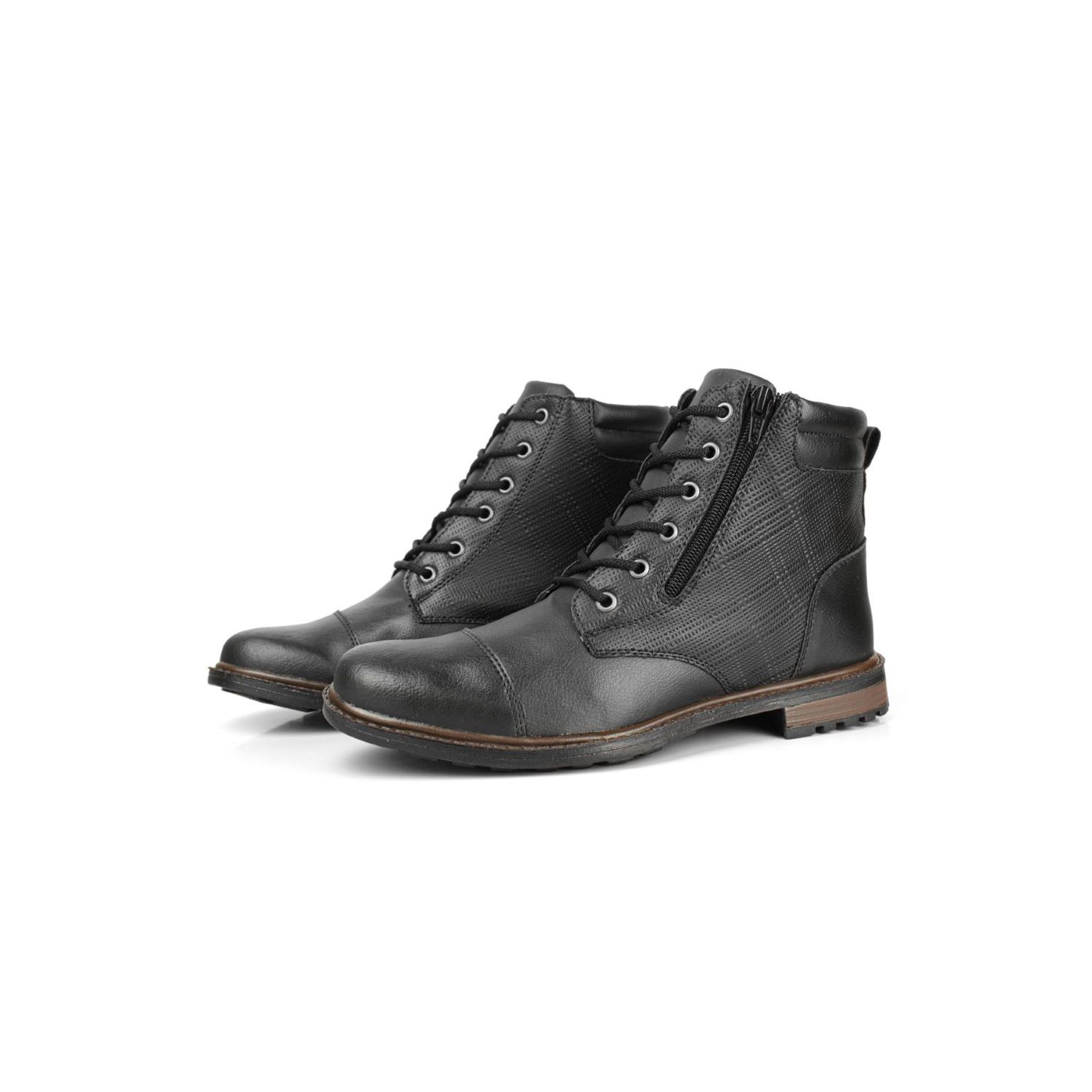 Coturno Damers Masculino Trama Zíper Lateral Preto