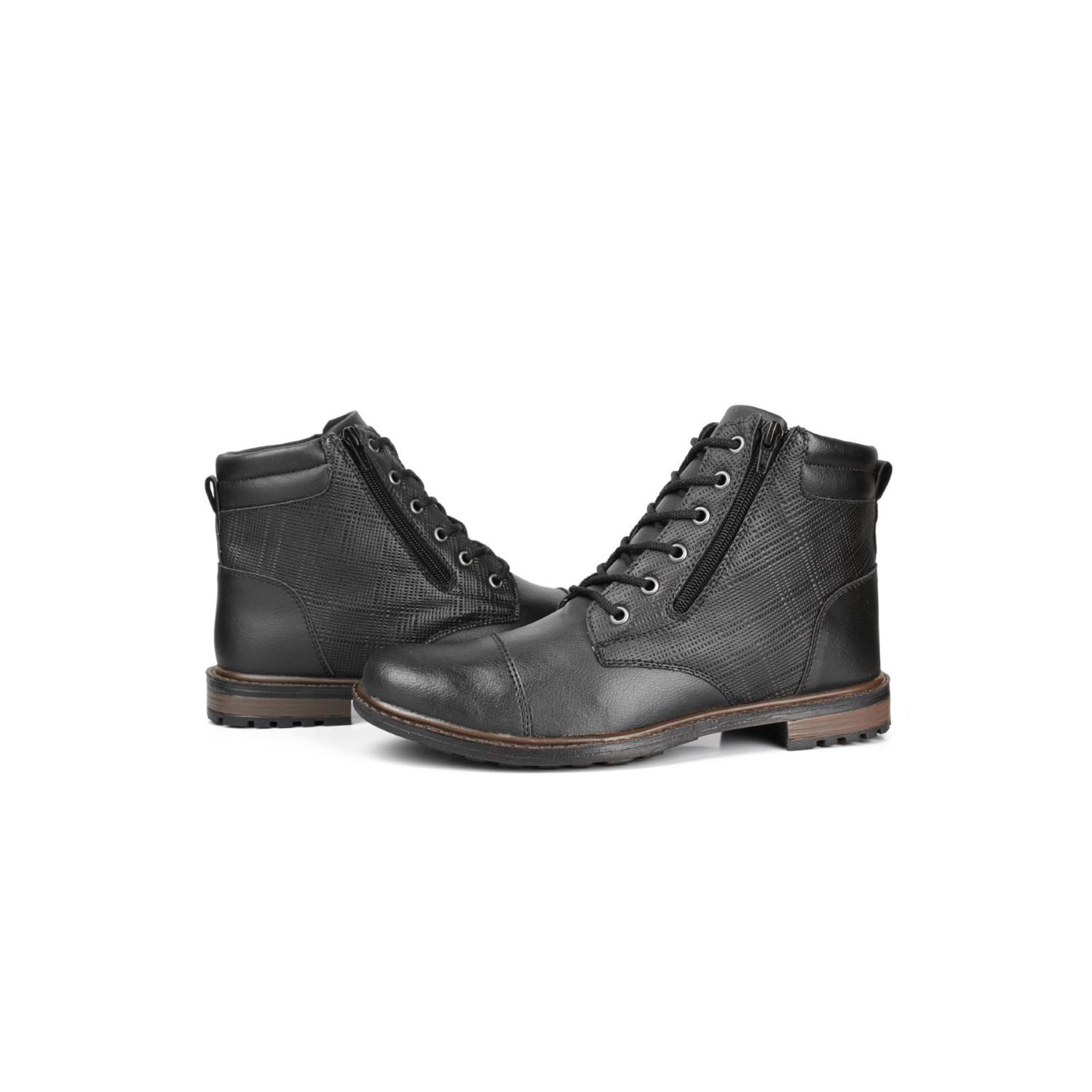 Coturno Damers Masculino Trama Zíper Lateral Preto