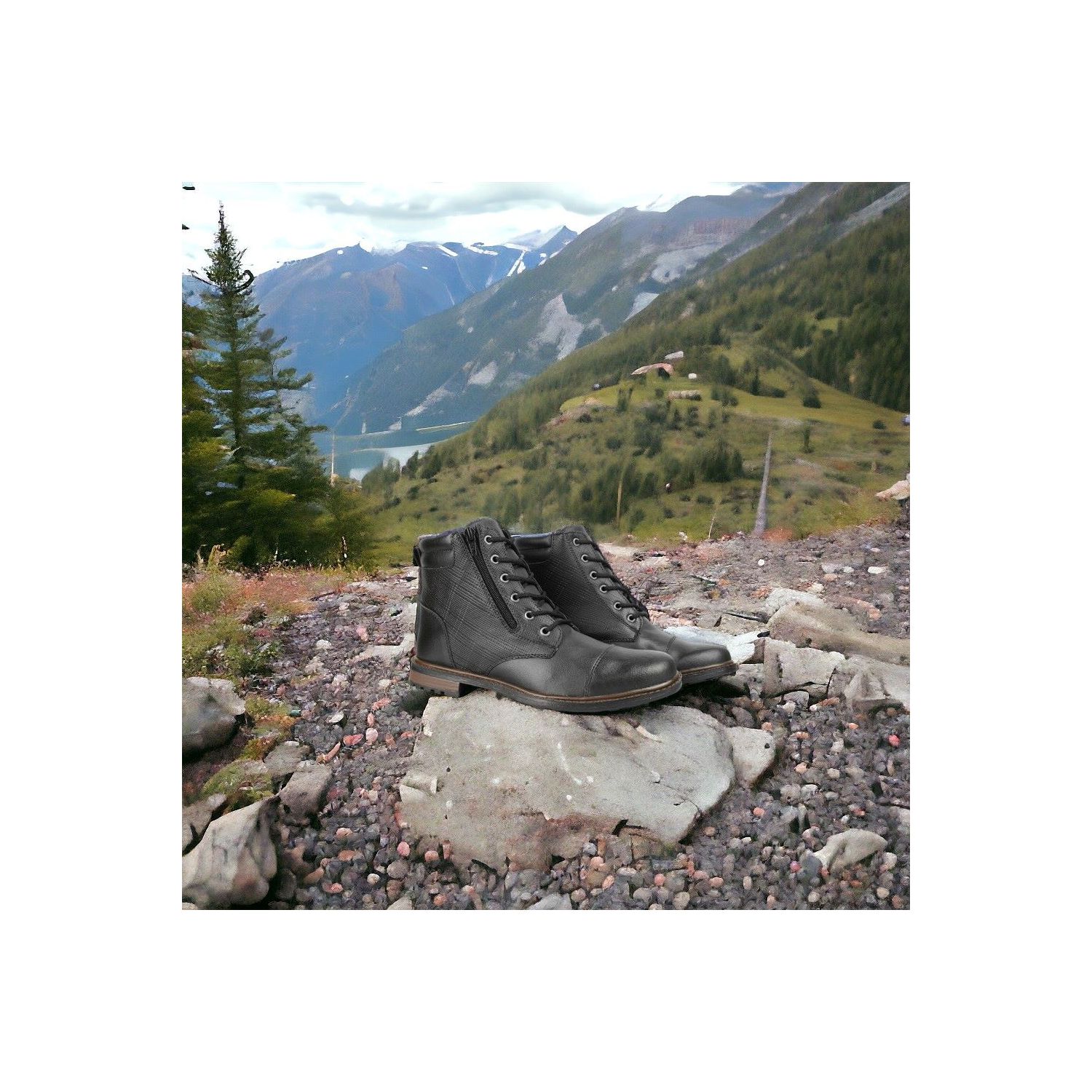 Coturno Damers Masculino Trama Zíper Lateral Preto
