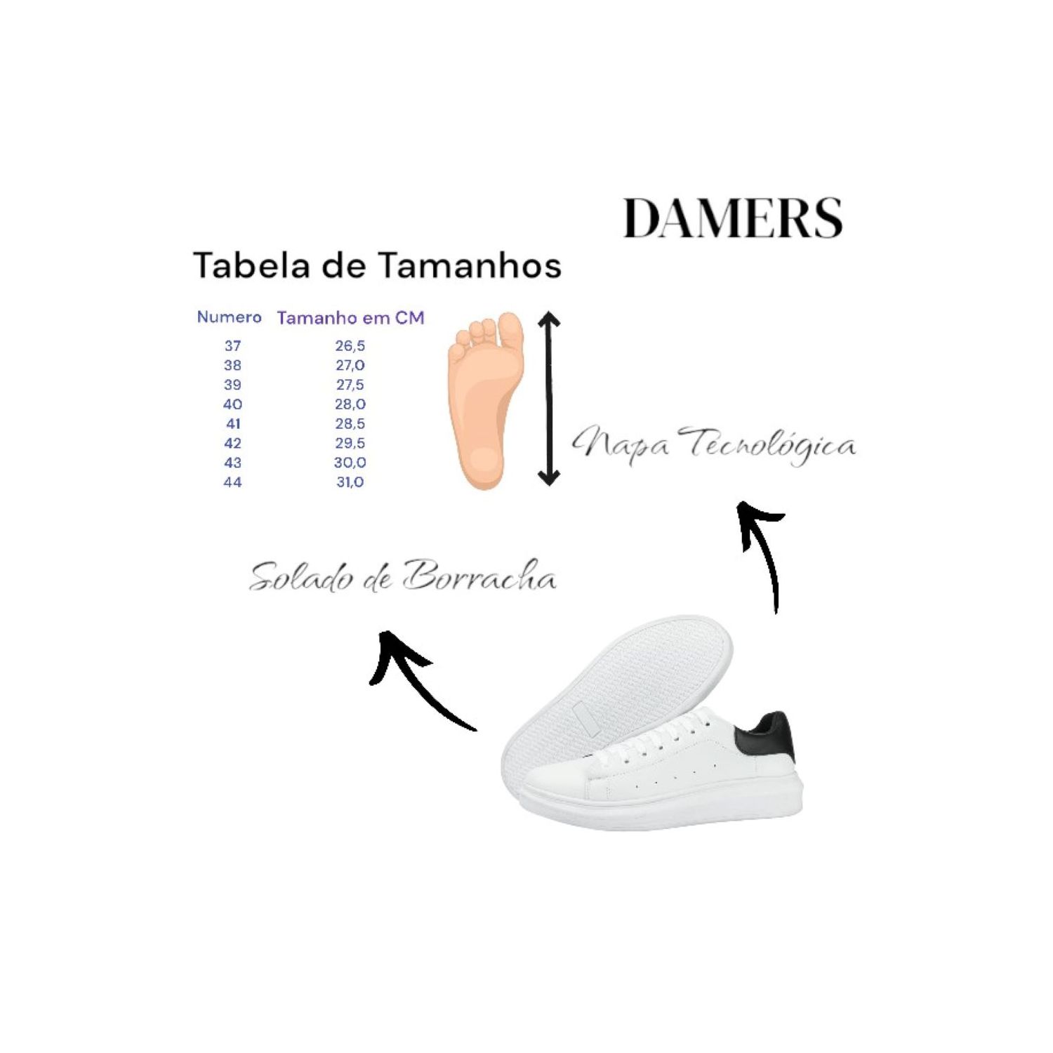 Sapatênis Damers Masculino Branco