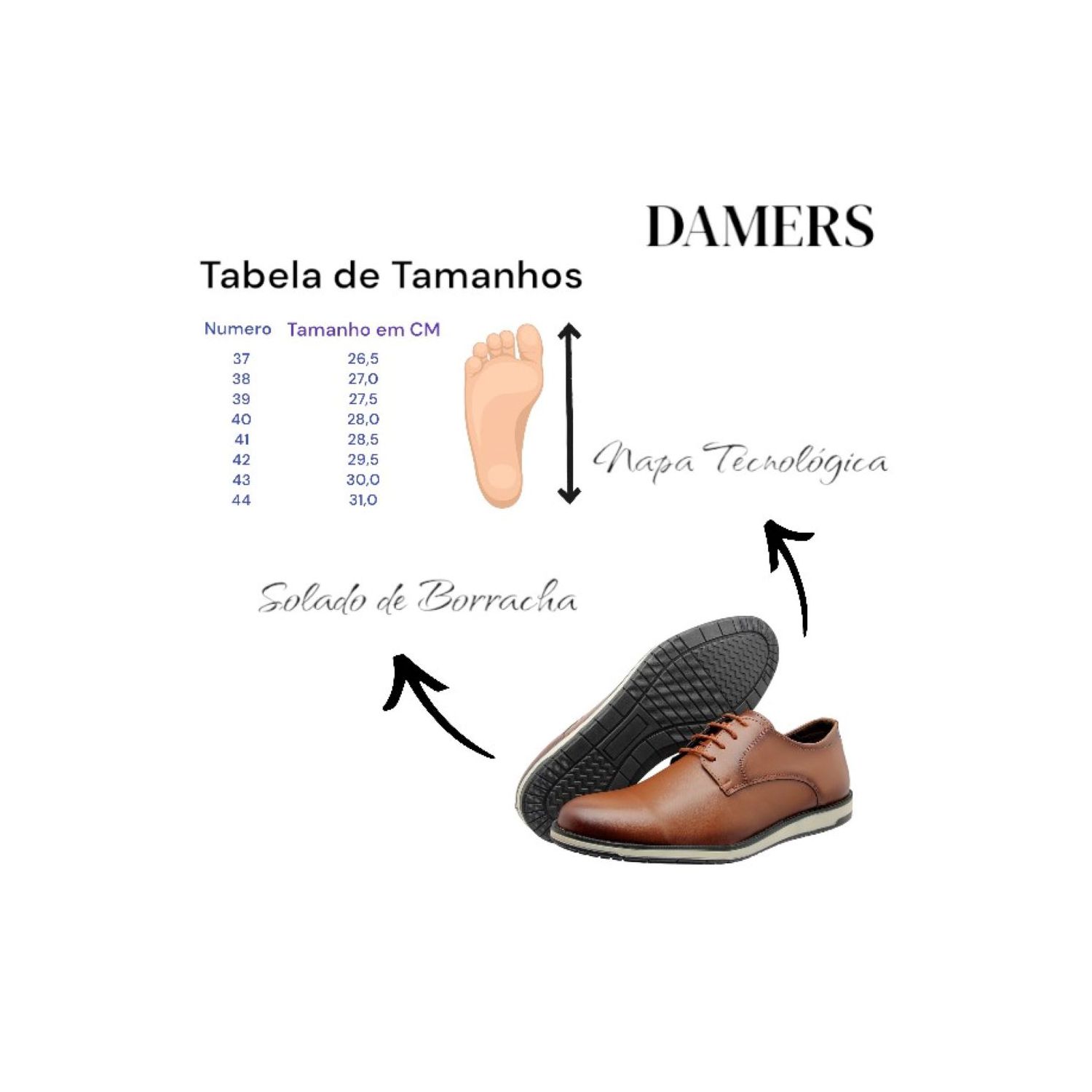 Sapato Damers Oxford Masculino Caramelo