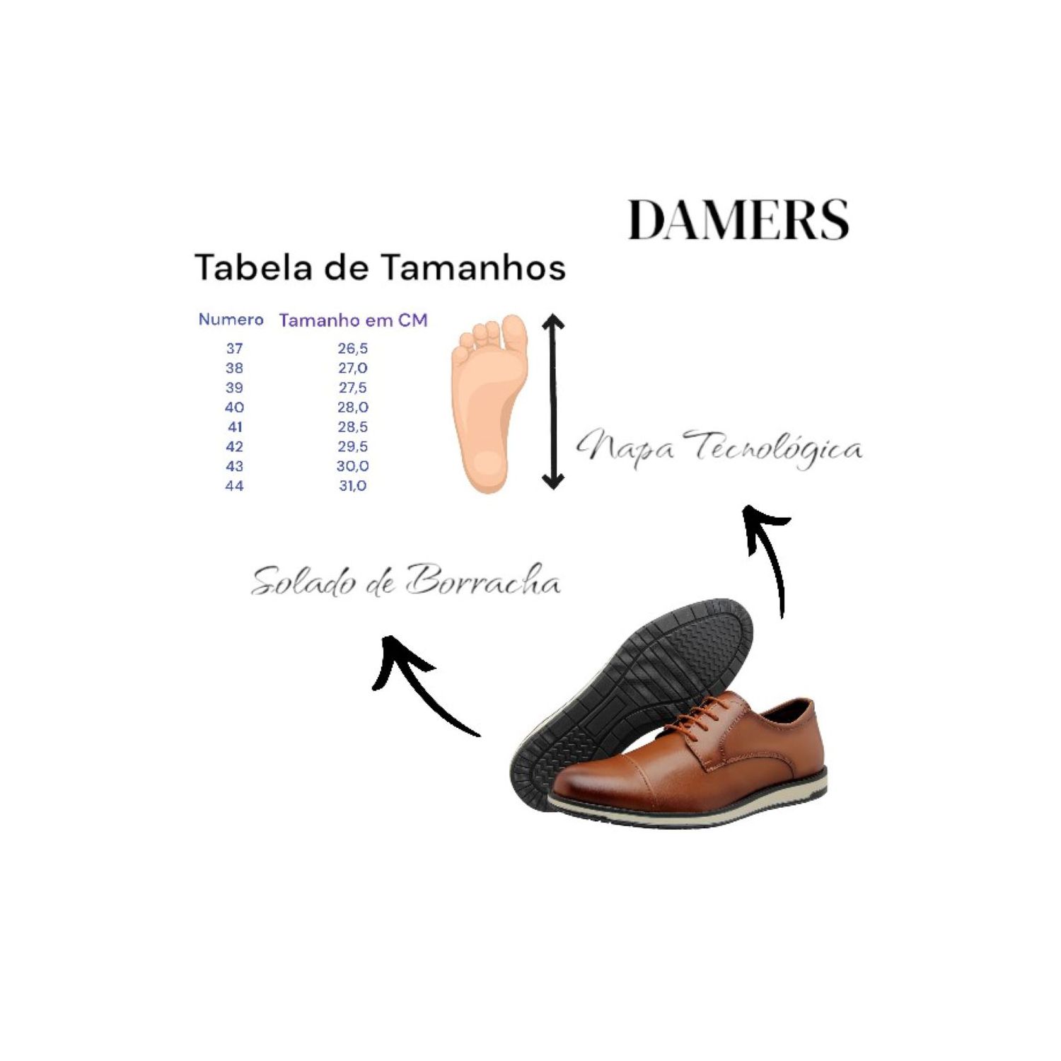 Sapato Damers Oxford Masculino Caramelo