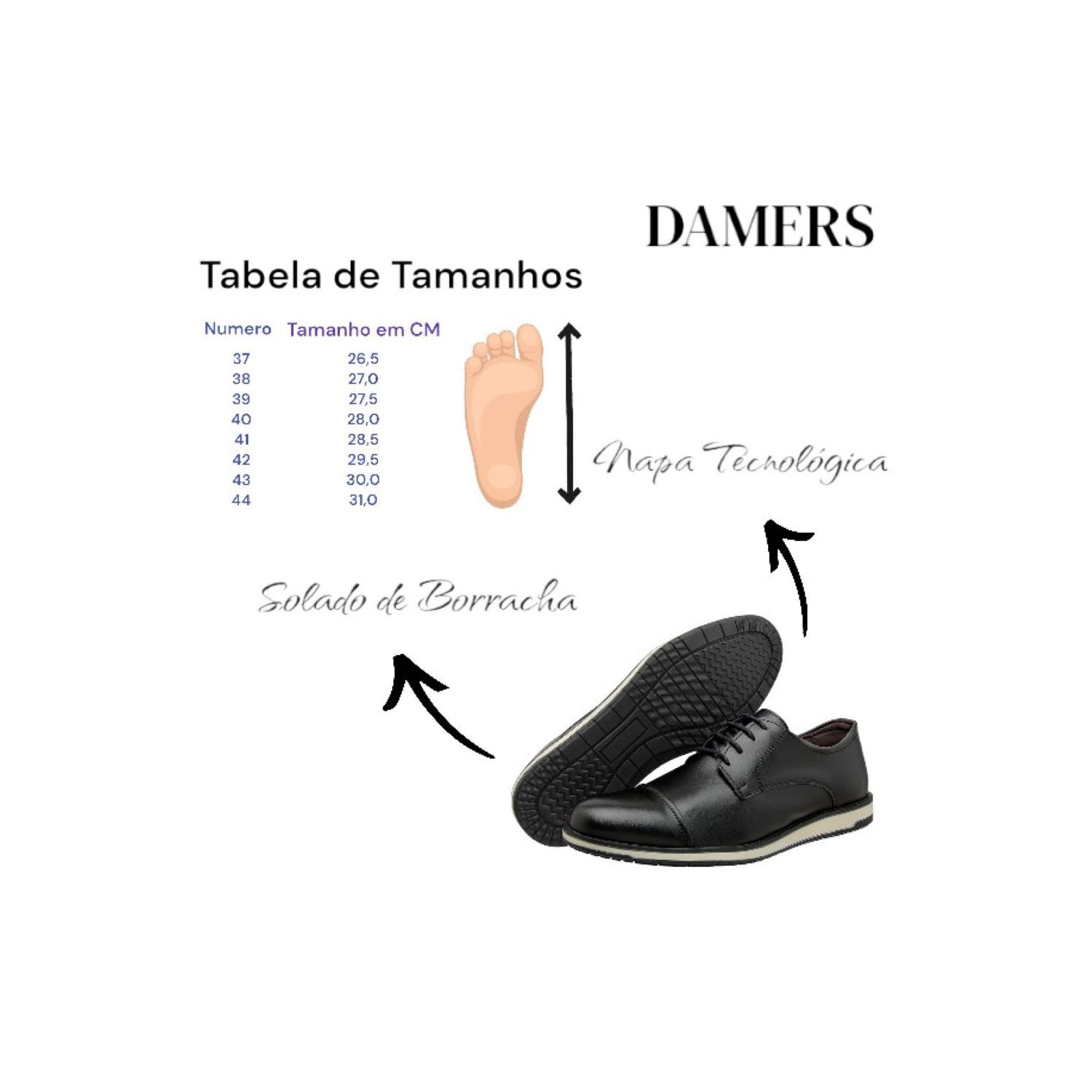 Sapato Damers Oxford Masculino Marrom