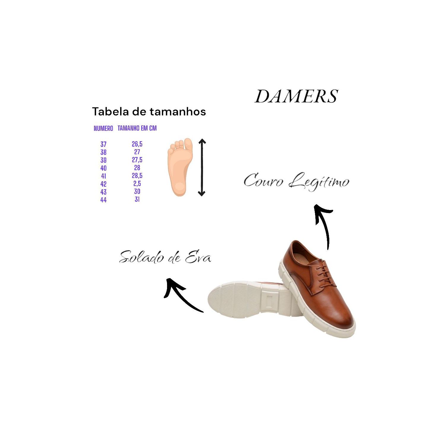Sapato Damers Oxford Masculino Caramelo