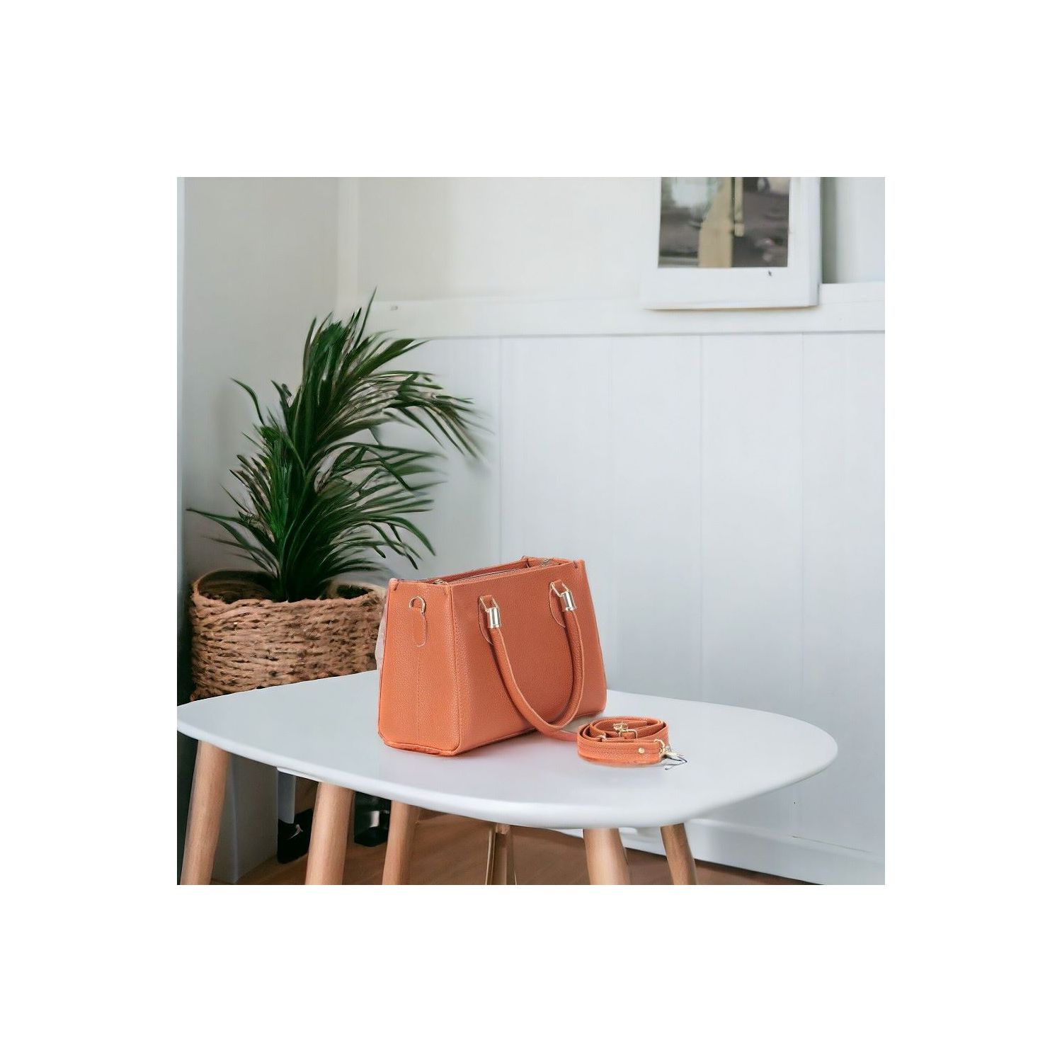Bolsa Tote Quadrada Marrom Damers 