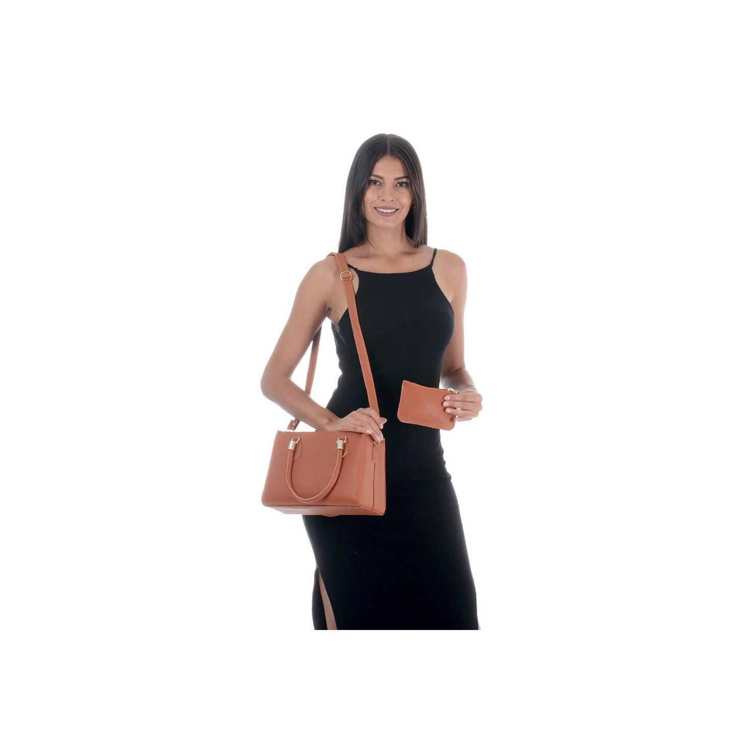 Bolsa Tote Quadrada Marrom Damers 