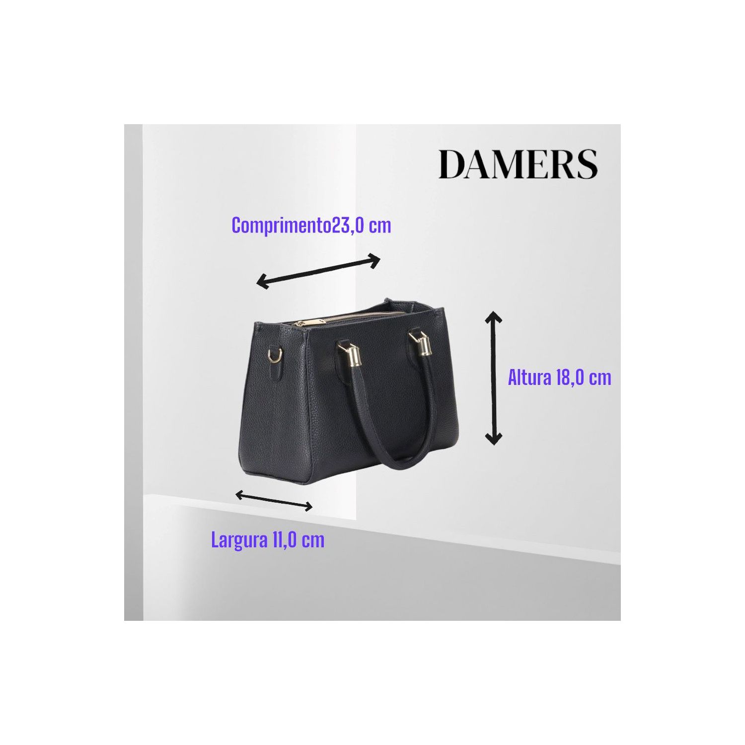 Bolsa Tote Quadrada Preto Damers 