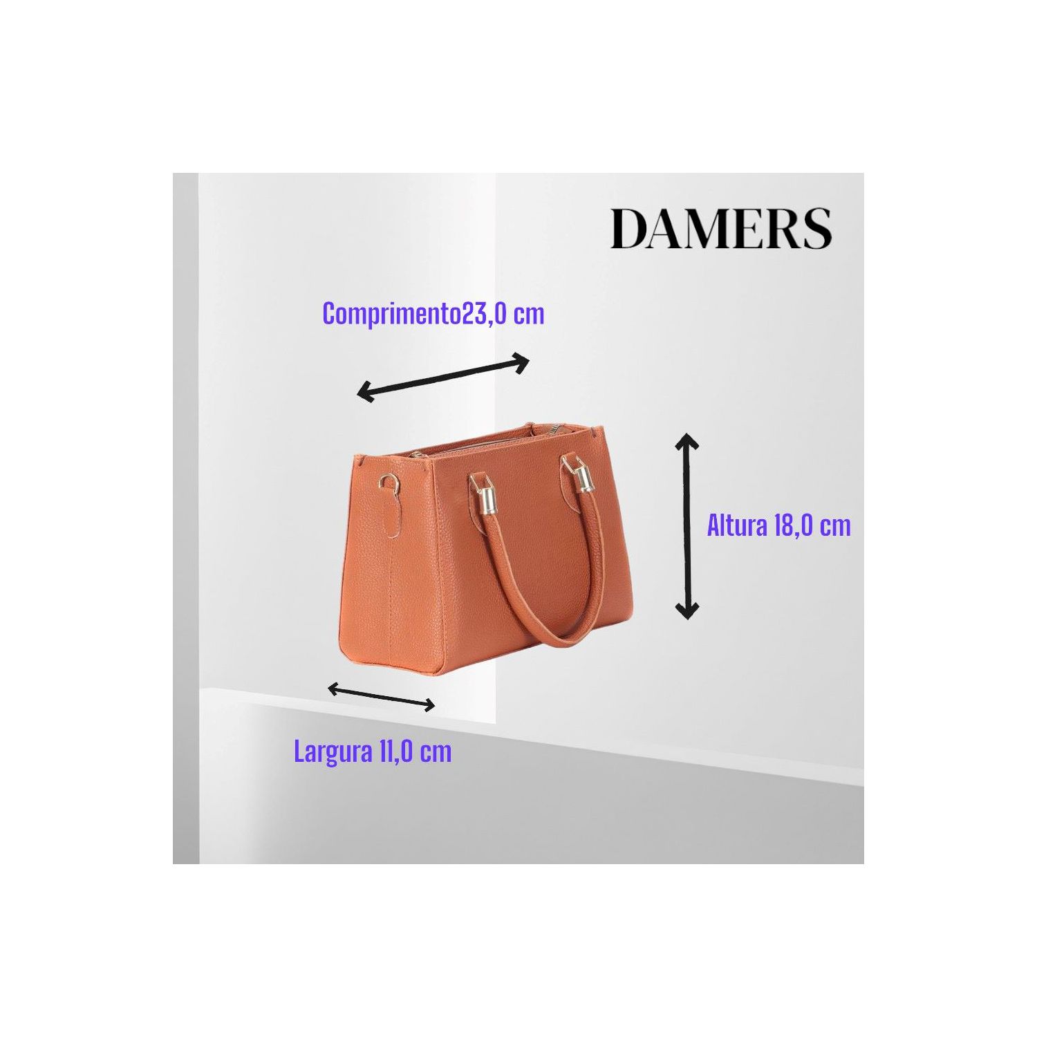 Bolsa Tote Quadrada Marrom Damers 