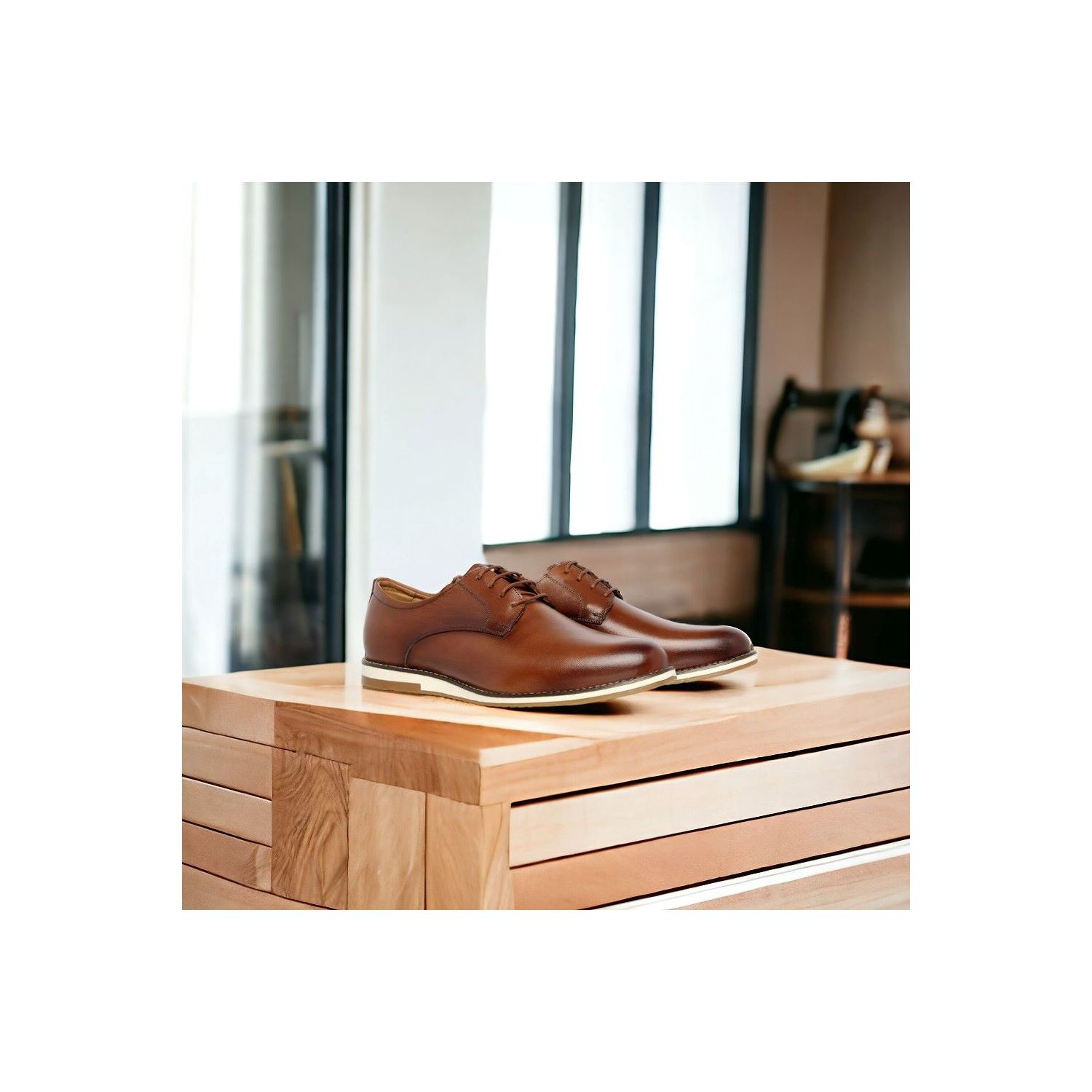 Sapato Damers Oxford Masculino De Couro Legítimo Marrom