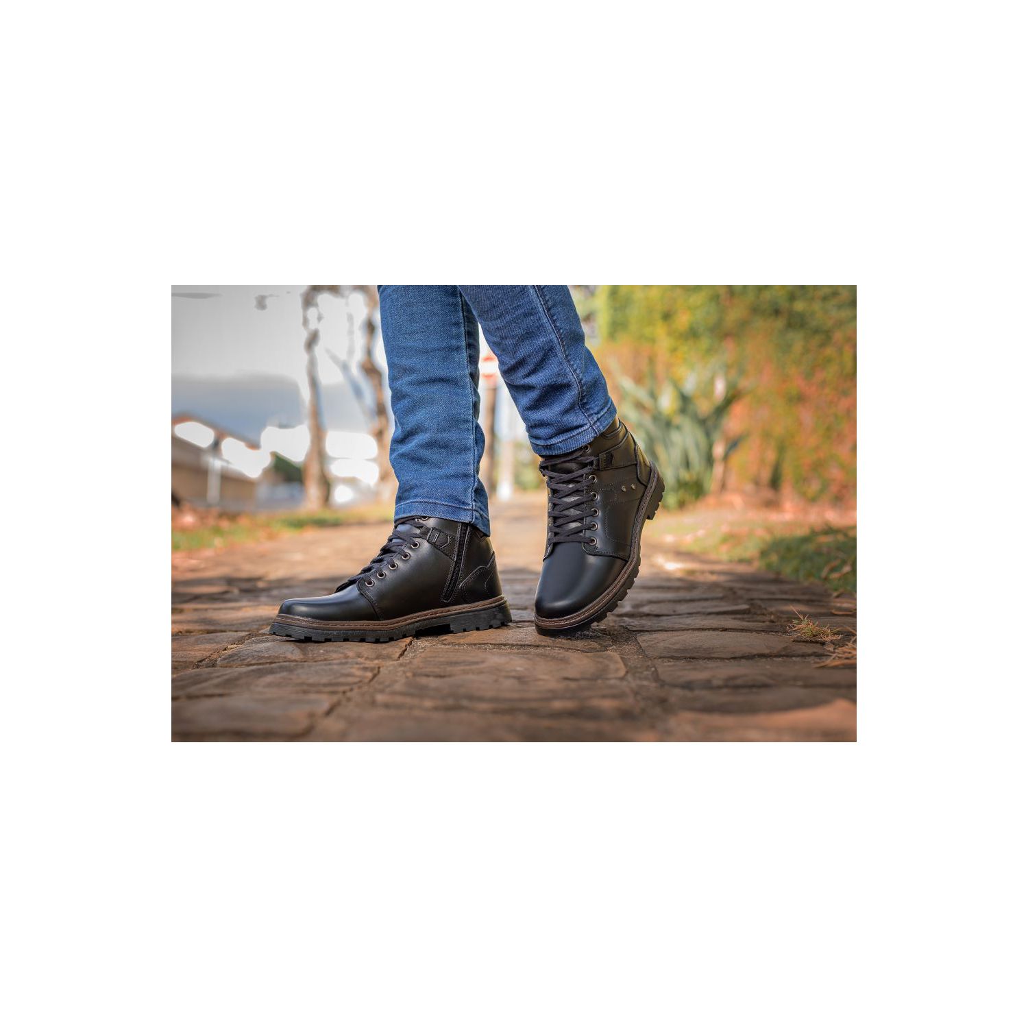 Bota Damers Masculino de Couro Legítimo Cano Curto