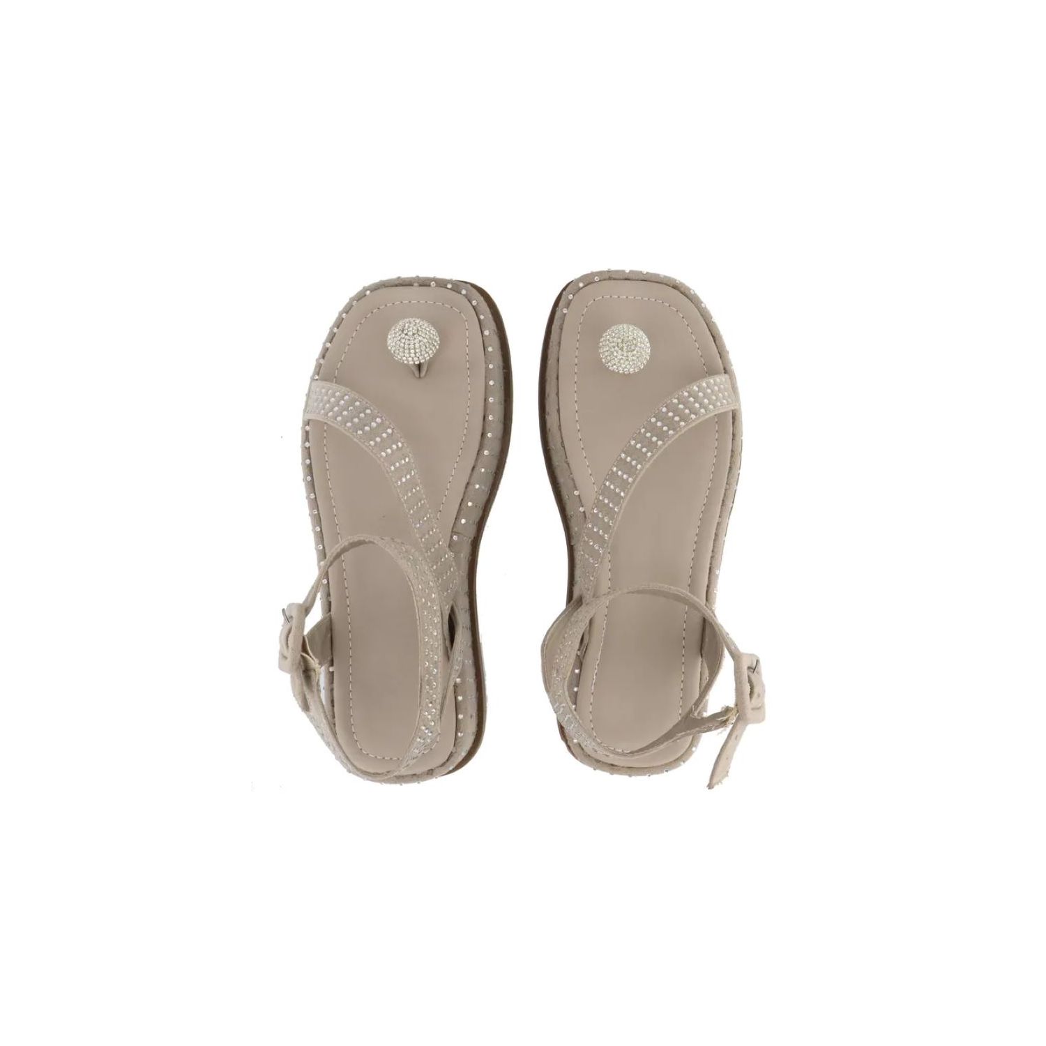 Sandália Damers Feminina Flat Plataforma Strass 
