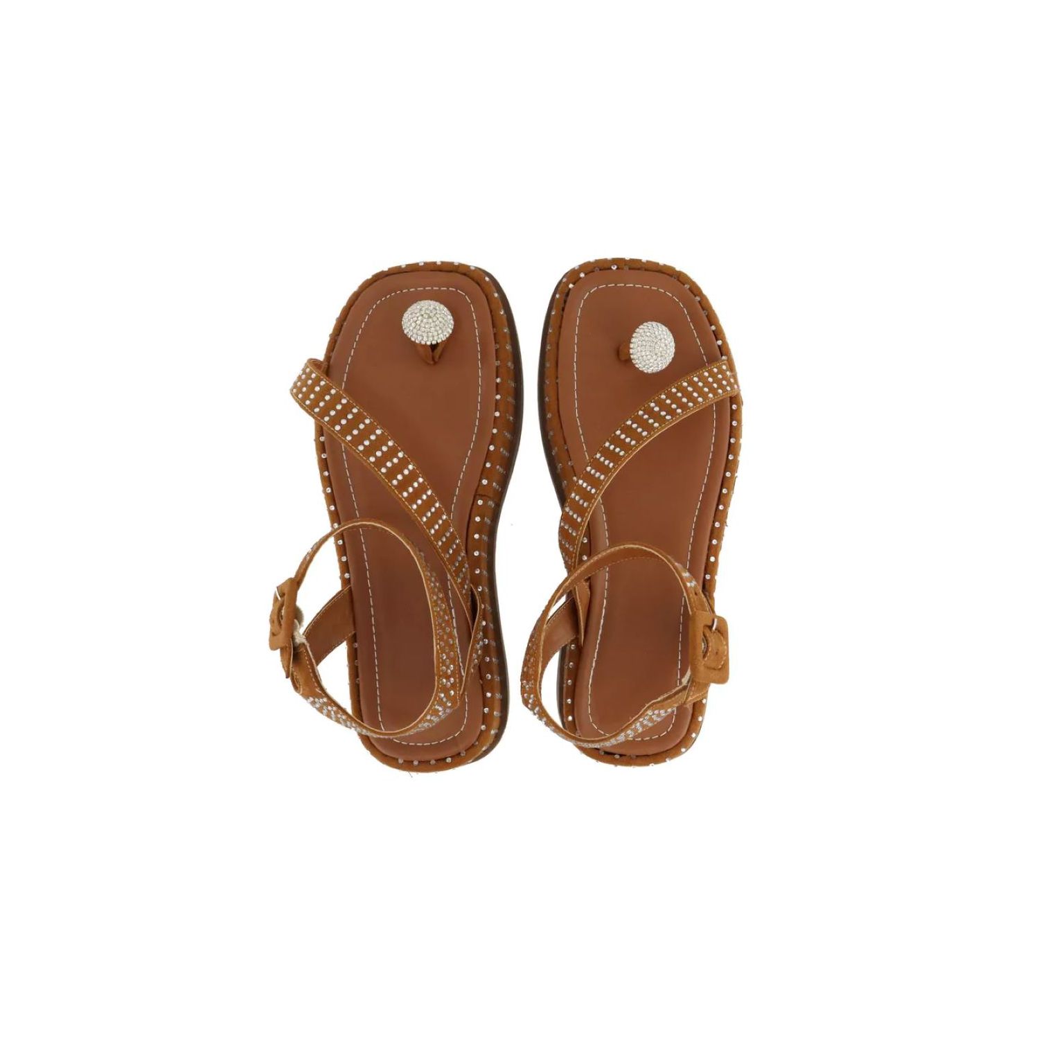 Sandália Damers Feminina Flat Plataforma Strass 