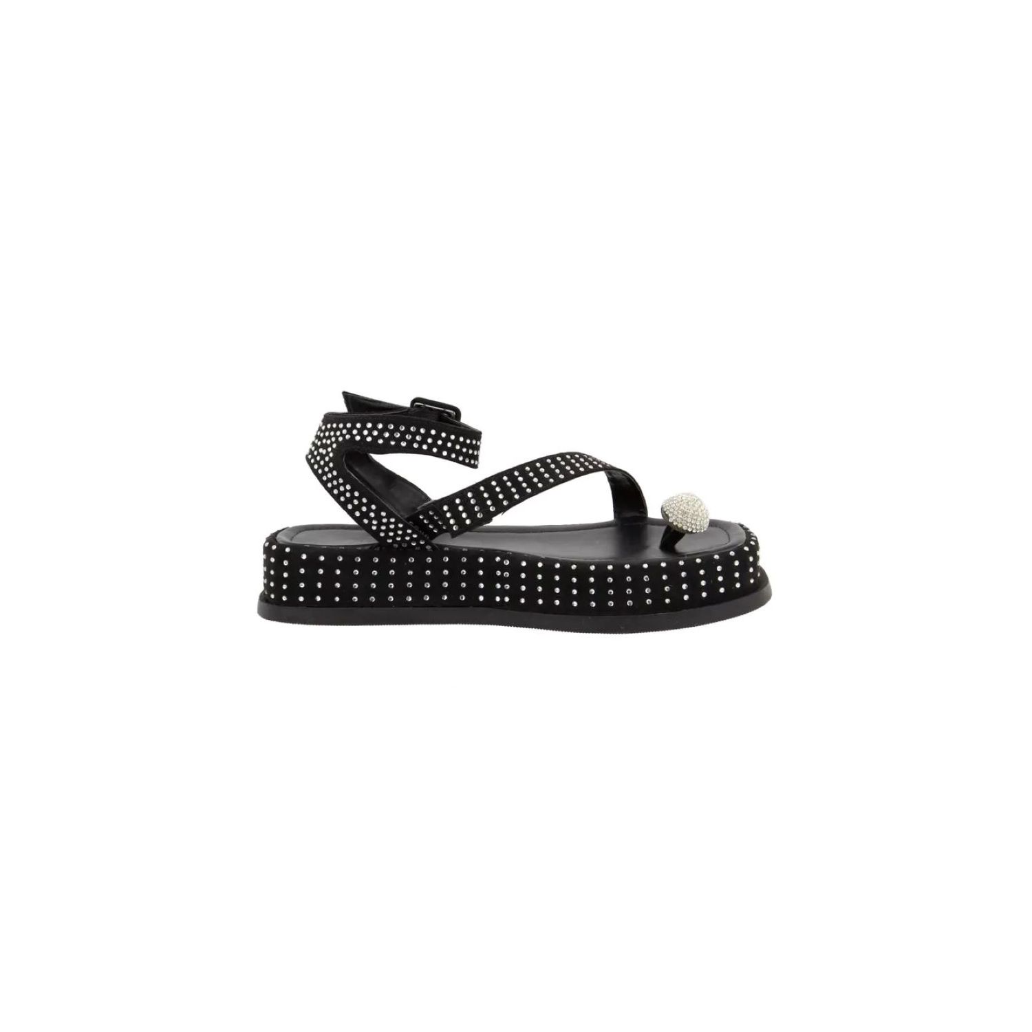 Sandália Damers Feminina Flat Plataforma Strass - DAMERS