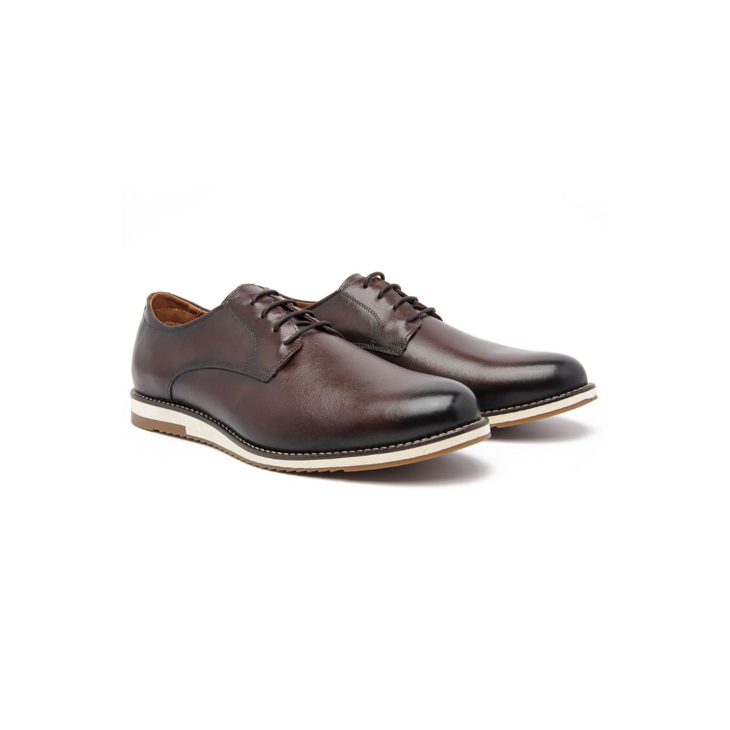 Sapato Damers Oxford Masculino De Couro Legítimo Café
