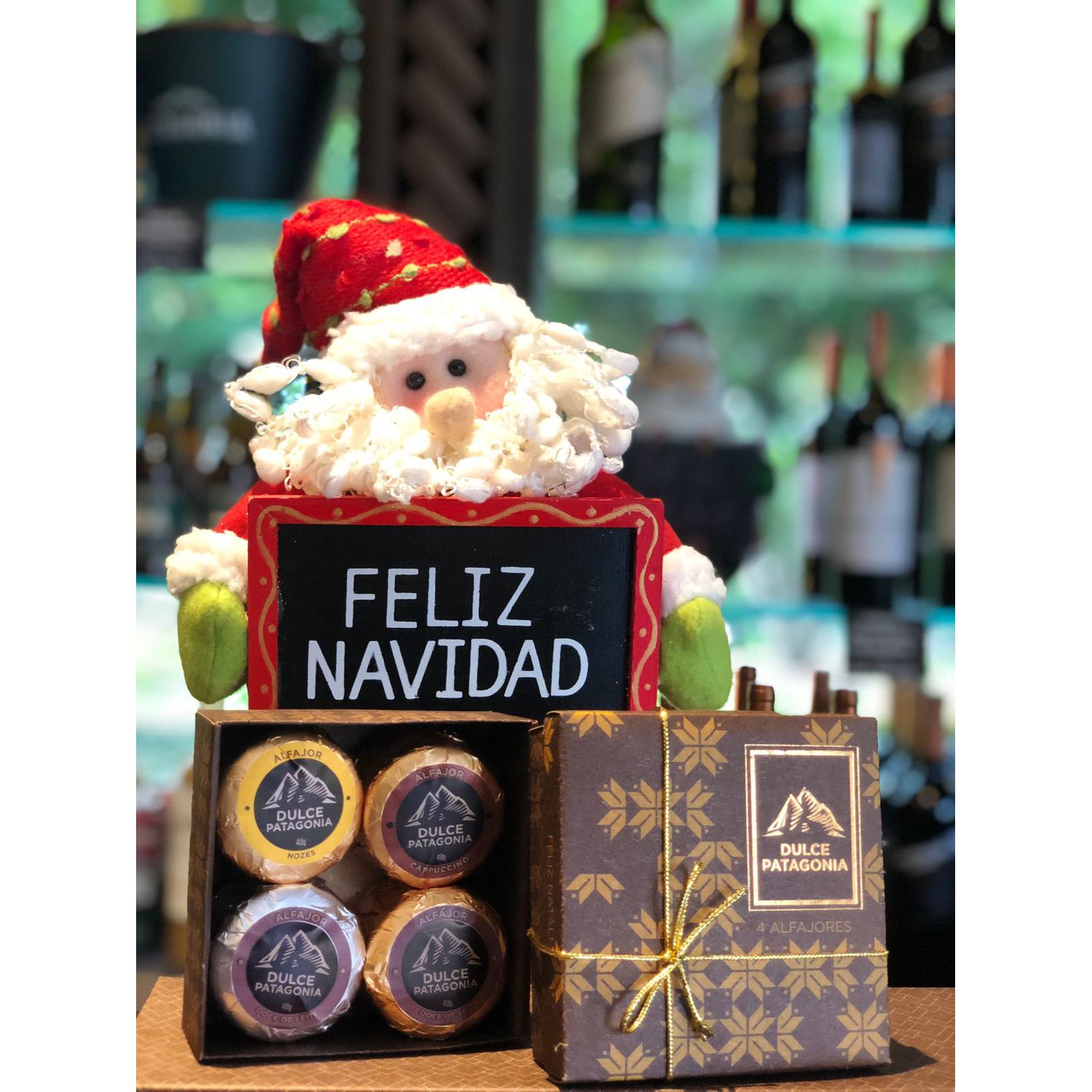 Caixa de natal 4 Alfajores 40g Sortidos - DULCE PATAGONIA